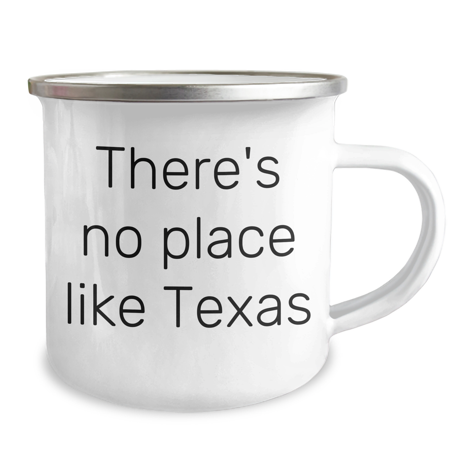 Funny Texas Camping Mug, Gifts from Men to Dad for Father's Day, 'There's No Place Like Texas' Quote, 12 oz Stainless Steel with Enamel Finish, Perfect for Hiking and Outdoor Activities - Image 2