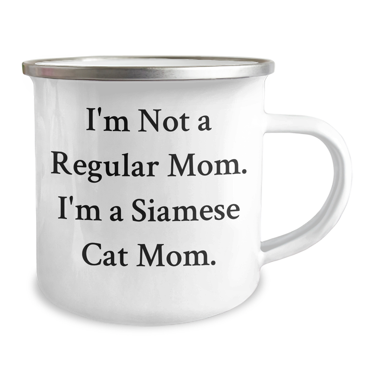 Siamese Cat Mom Dad's Unique Camping Mug, Funny Quote Gift for Men, Father's Day Unique Gifts from Family, 12 oz Stainless Steel with Enamel Finish - Image 2