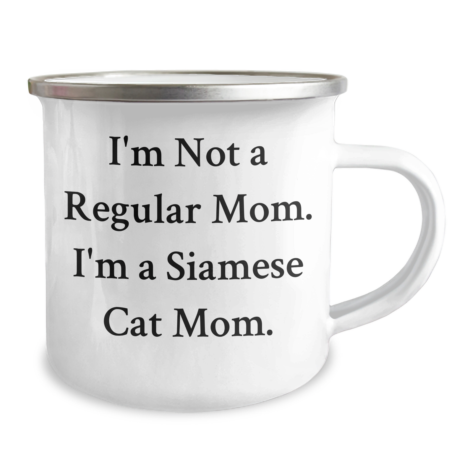 Siamese Cat Mom Dad's Unique Camping Mug, Funny Quote Gift for Men, Father's Day Unique Gifts from Family, 12 oz Stainless Steel with Enamel Finish - Image 2