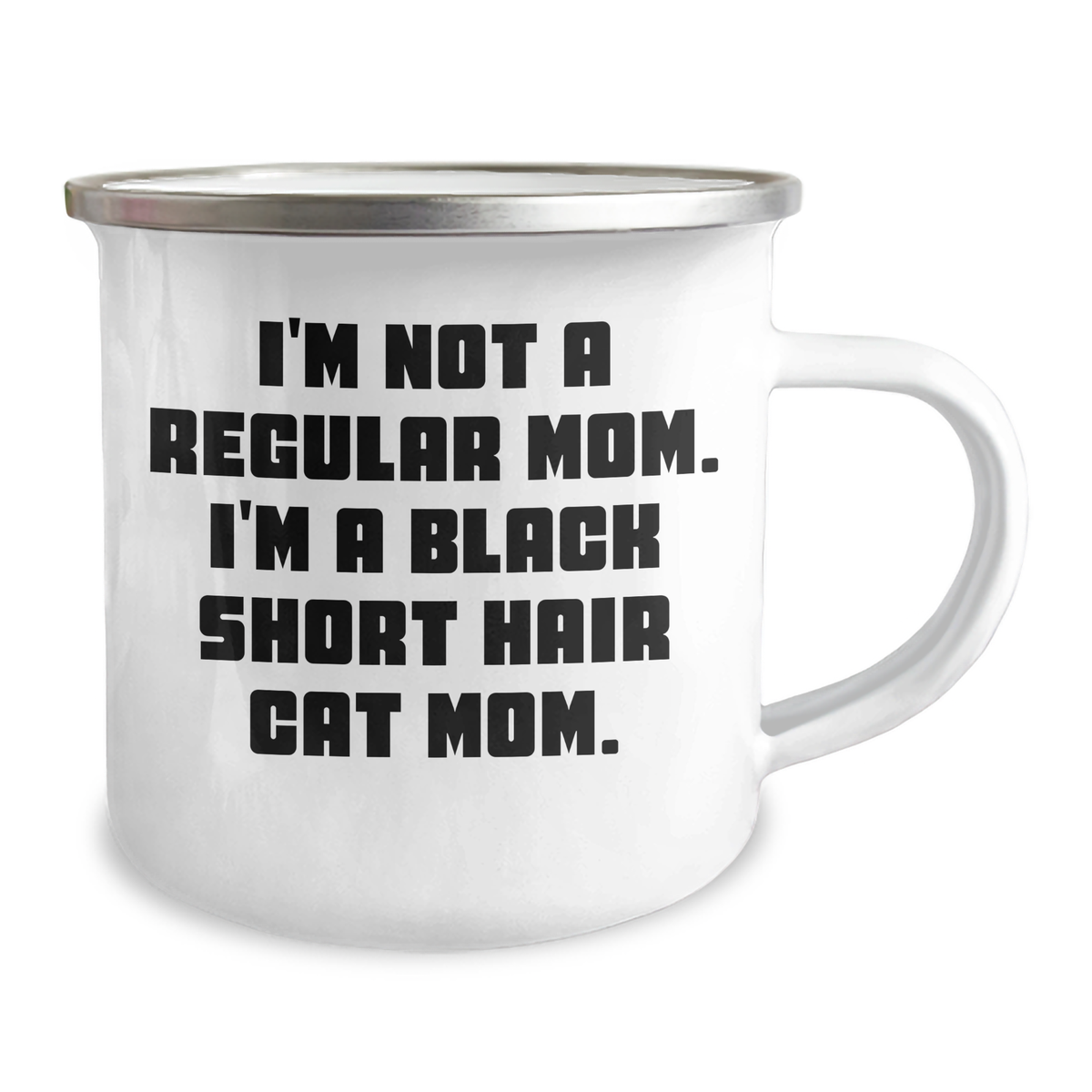 Funny Black Short Hair Cat Mom Camping Mug Gifts from Family to Black Short Hair Cat Dad Men on Father's Day - Image 2