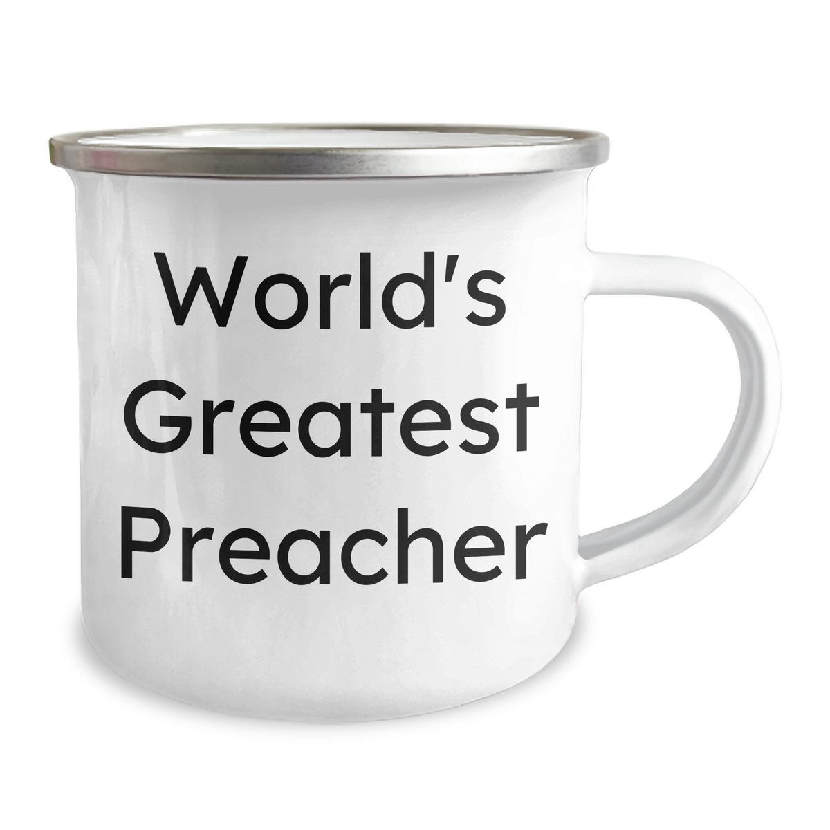 Funny Preacher Gifts from Men - World's Greatest Preacher Quote on 12oz Camping Mug, Perfect for Father's Day, Unique Gifts for Preacher Friends - Image 2