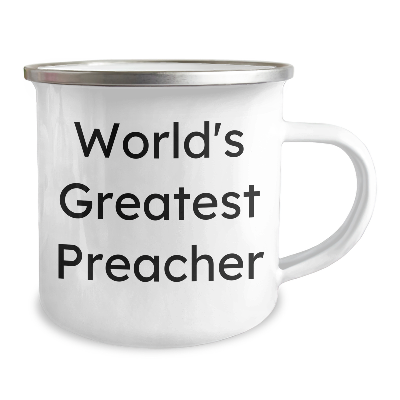 Funny Preacher Gifts from Men - World's Greatest Preacher Quote on 12oz Camping Mug, Perfect for Father's Day, Unique Gifts for Preacher Friends - Image 2