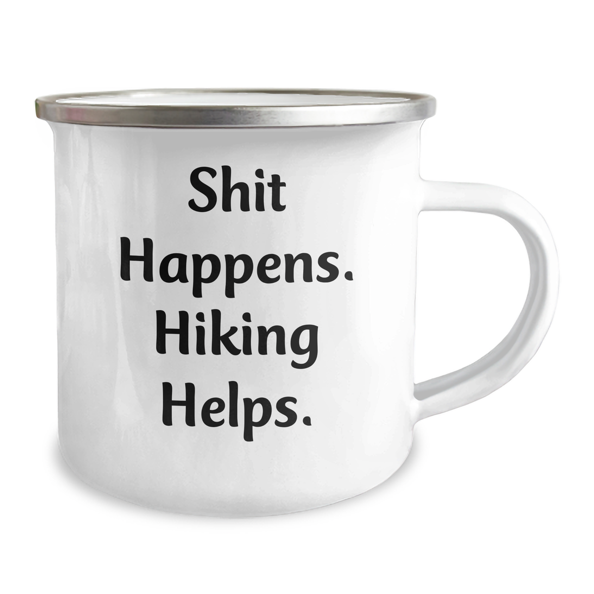 Hiking Humor Gifts for Men - Funny Camping Mug with Shit Happens. Hiking Helps. Quote, Ideal Gift from Dad for Father's Day - Image 2