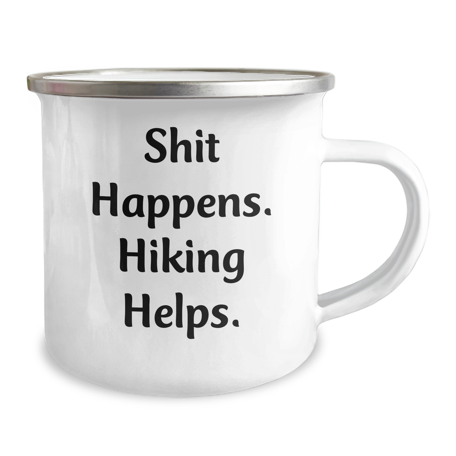 Hiking Humor Gifts for Men - Funny Camping Mug with Shit Happens. Hiking Helps. Quote, Ideal Gift from Dad for Father's Day - Image 2