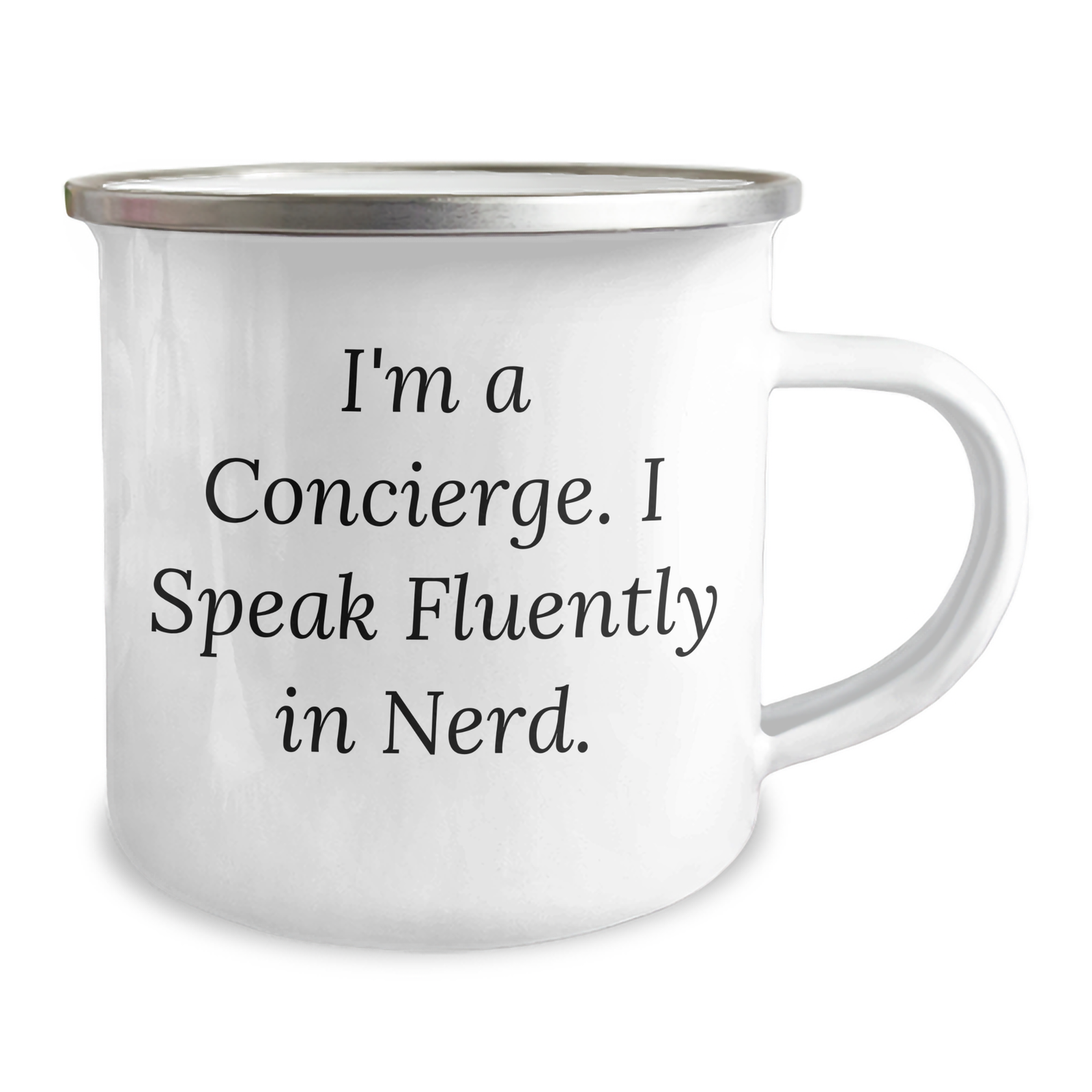 Concierge Gifts from Friends - Camping Mug for Her - Funny Quote 'I'm A Concierge. I Speak Fluently In genius.' - Father's Day Unique Gifts - Image 2