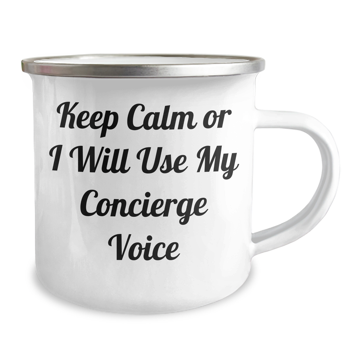 Funny Concierge Gifts from Men to Women - Keep Calm Or I Will Use My Concierge Voice, Camping Mug for Mother's Day - Image 2
