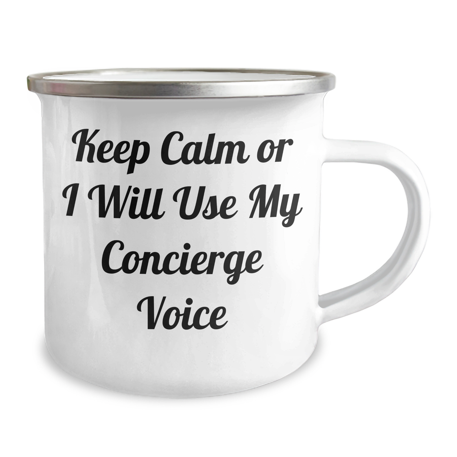 Funny Concierge Gifts from Men to Women - Keep Calm Or I Will Use My Concierge Voice, Camping Mug for Mother's Day - Image 2