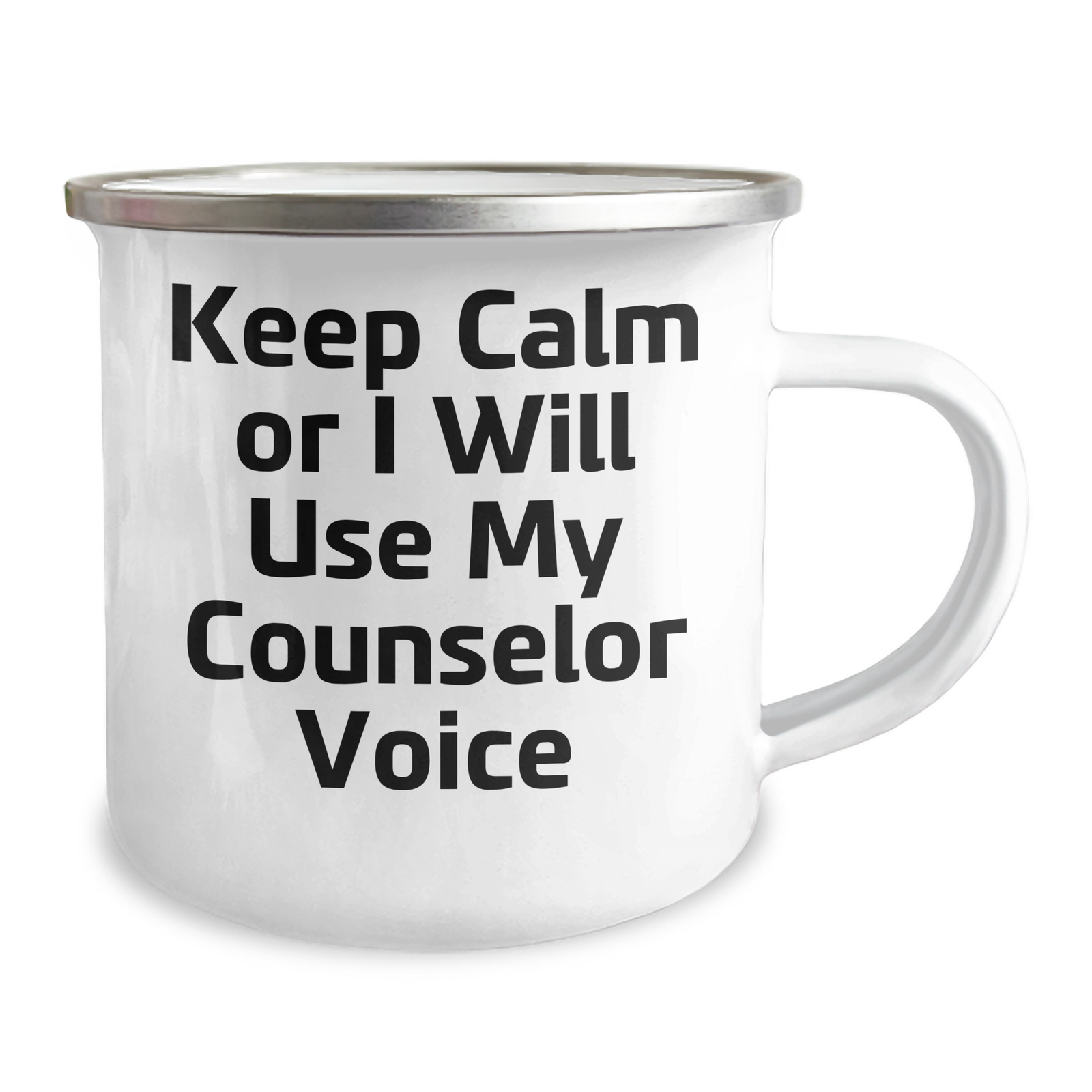 Counselor Camping Mug - Keep Calm Or I Will Use My Counselor Voice, Funny Counselor Gifts for Men, Unique Father's Day Unique Gifts from Family, Friends, or Coworkers - Image 2