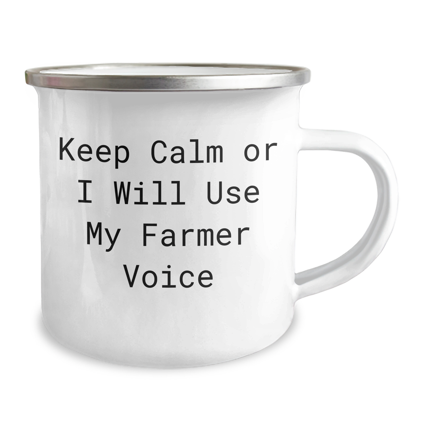 Funny Farmer Gifts, Camping Mug for Mom's Special Day - 'Keep Calm Or I Will Use My Farmer Voice' - Gifts from Men to Women - Image 2