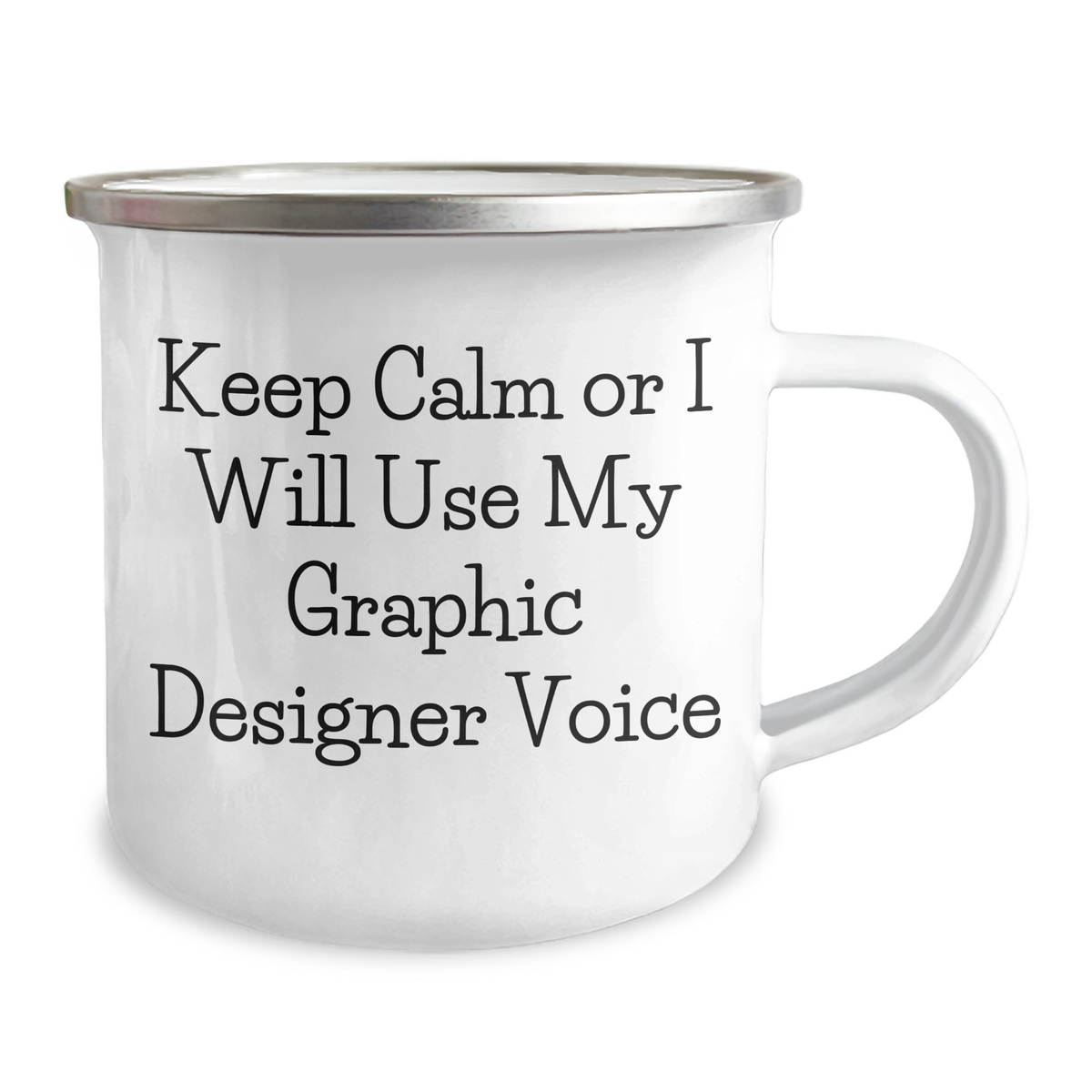 Graphic Designer Humor Gifts from Friends and Family - 'Keep Calm Or I Will Use My Graphic Designer Voice' Funny Camping Mug for Dads, Father's Day Unique Gifts - Image 2