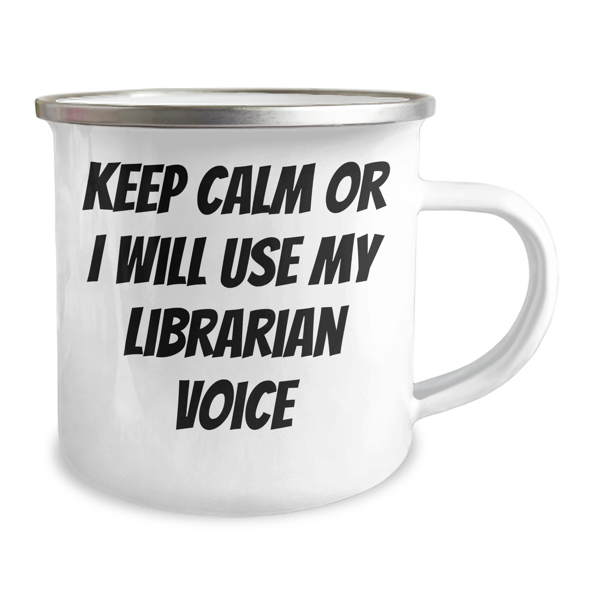 Funny Librarian Gifts, Camping Mugs for Mom's Special Day, 'Keep Calm Or I Will Use My Librarian Voice', Gifts from Family to Librarian, Unique Librarian Mum's Day Gifts - Image 2