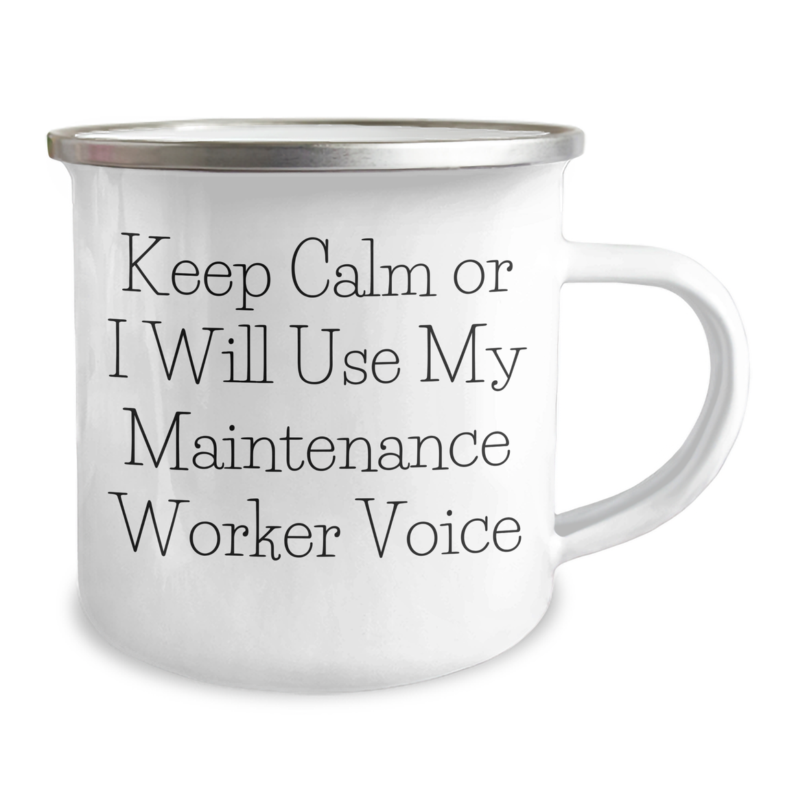 Funny Maintenance Worker Gifts for Mom - Camping Mug, 'Keep Calm Or I Will Use My Maintenance Worker Voice' - Gifts from Family to Maintenance Worker - Image 2