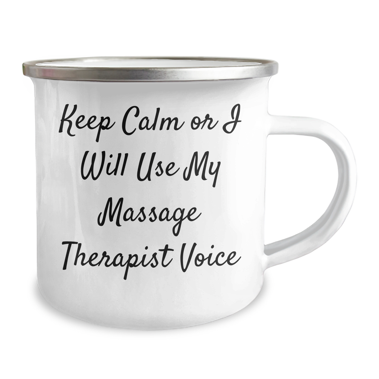 Massage Therapist Gifts, Funny Quote, Camping Mug for Father's Day, 'Keep Calm Or I Will Use My Massage Therapist Voice', Gifts from Family, Massage Therapist Gifts for Him - Image 2