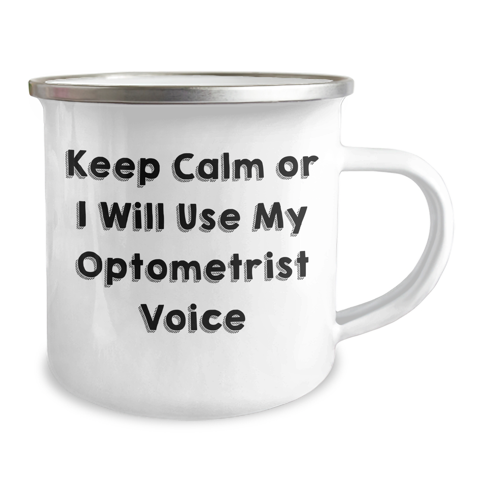 Optometrist Gifts from Friends and Family, Keep Calm Or I Will Use My Optometrist Voice, Funny Camping Mug for Dad, Father's Day Unique Gifts - Image 2