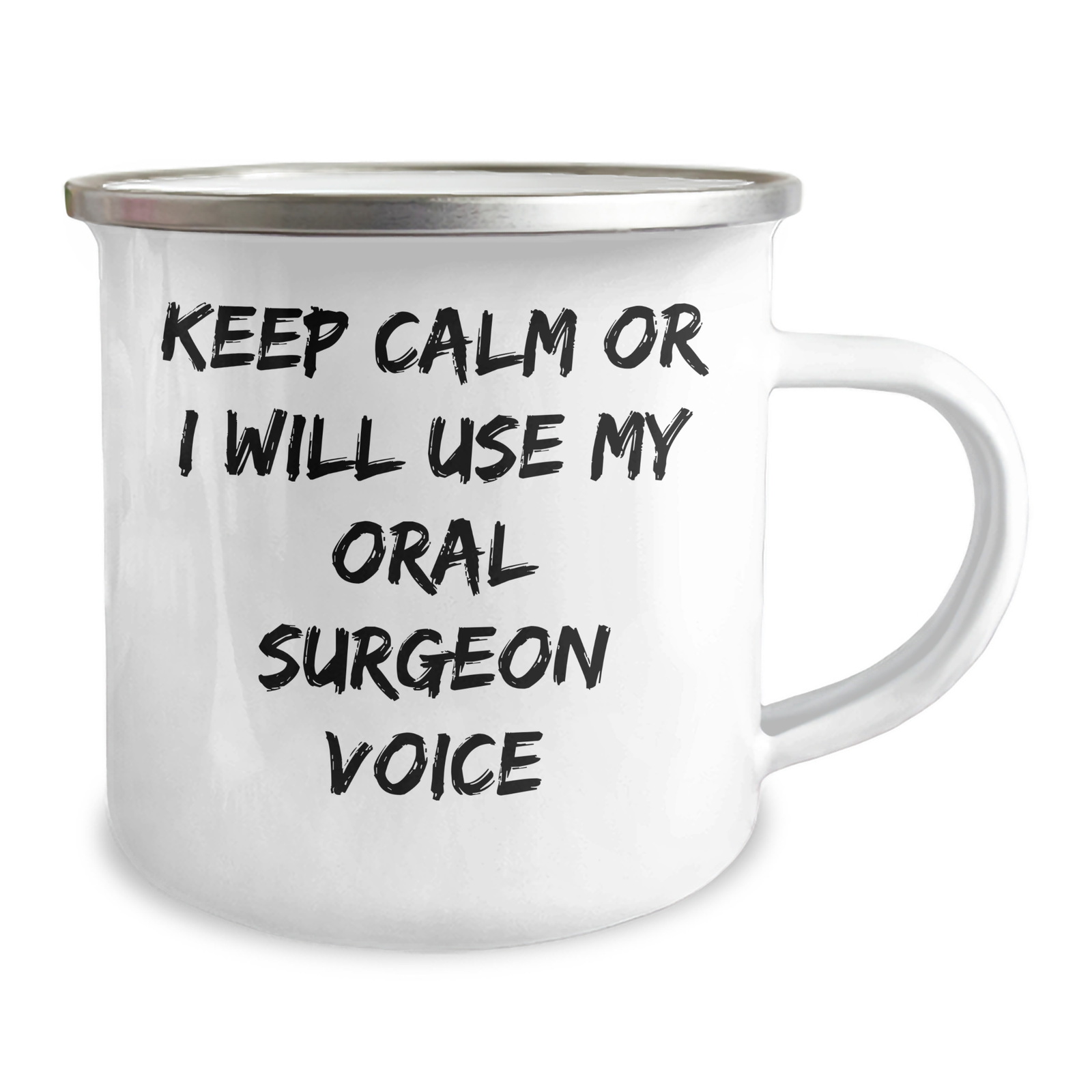 Funny Oral Surgeon Gifts from Friends - Keep Calm Or I Will Use My Oral Surgeon Voice, Mother's Day Unique Gifts for Oral Surgeon, Camping Mug for Men, Women, Family - Image 2