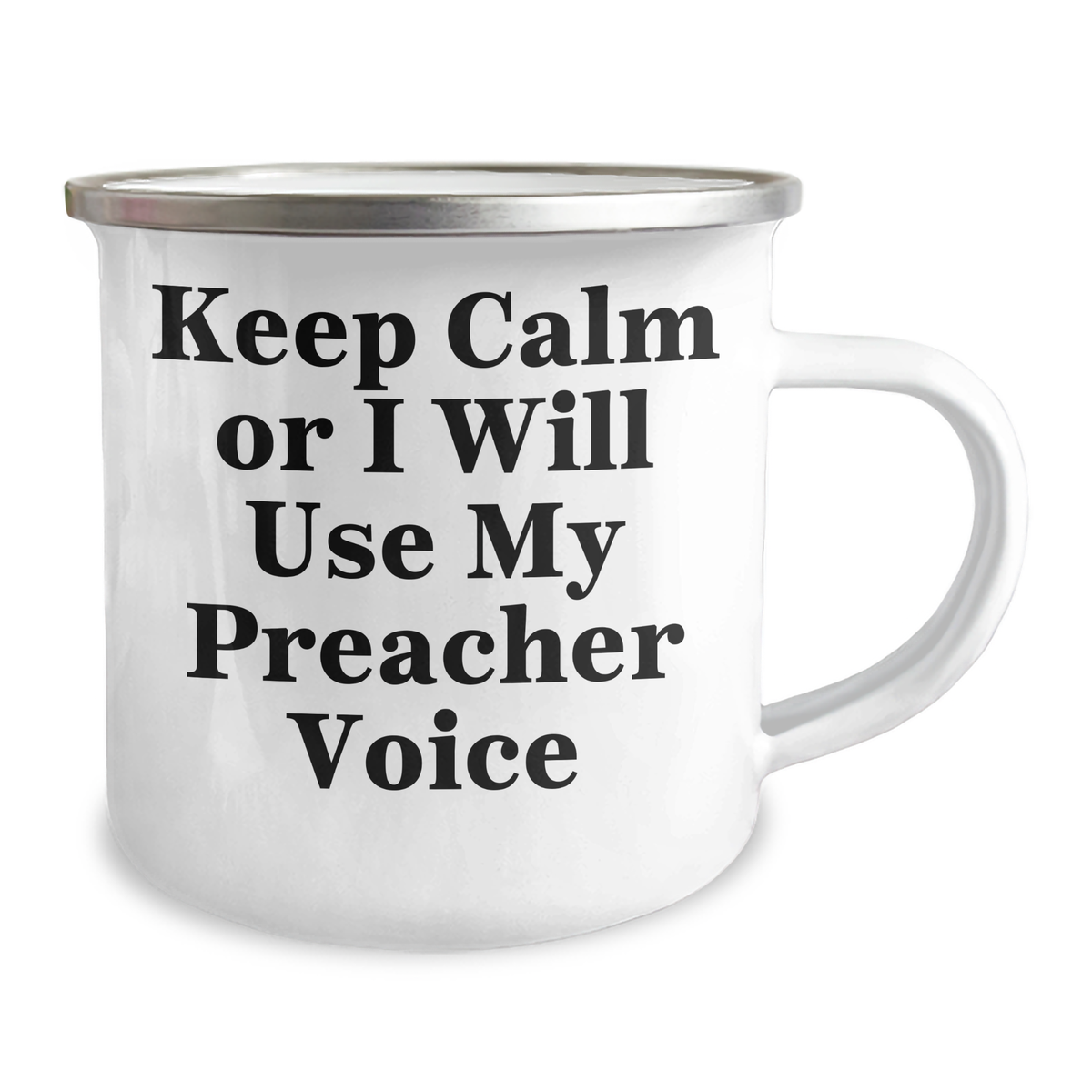 Funny Preacher Gifts from Men for Father's Day Camping Mug- Keep Calm Or I Will Use My Preacher Voice, Preacher Humor, Preacher Quotes, Camping Mug, Father's Day Unique Gifts - Image 2