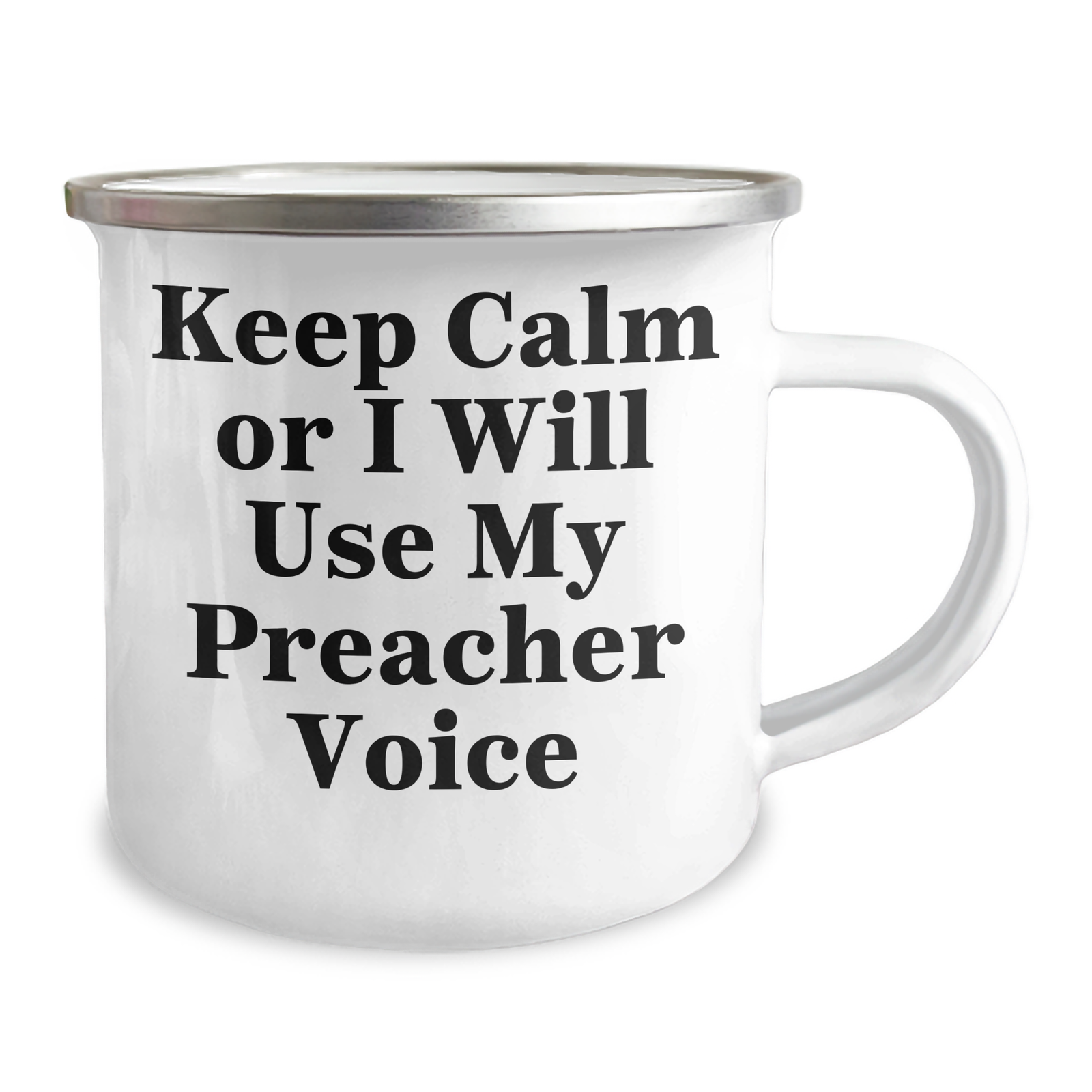 Funny Preacher Gifts from Men for Father's Day Camping Mug- Keep Calm Or I Will Use My Preacher Voice, Preacher Humor, Preacher Quotes, Camping Mug, Father's Day Unique Gifts - Image 2