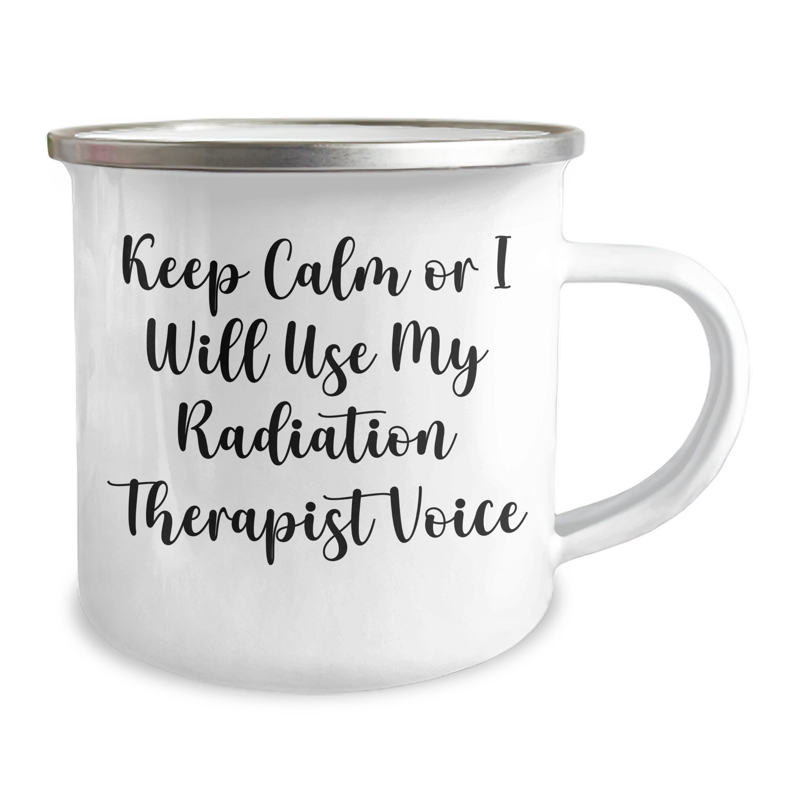 Funny Radiation Therapist Gifts for Her - Keep Calm Or I Will Use My Radiation Therapist Voice Camping Mug for Mother's Day from Friends - Image 2