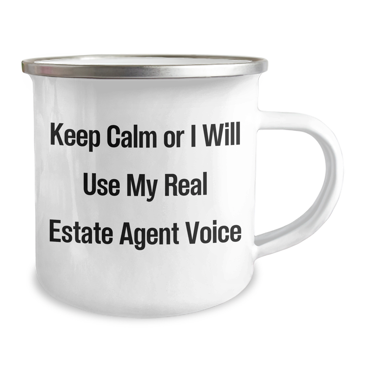 Funny Real Estate Agent Gifts, Keep Calm Or I Will Use My Real Estate Agent Voice, Camping Mug for Dad, Father's Day Unique Gifts from Family to Men - Image 2