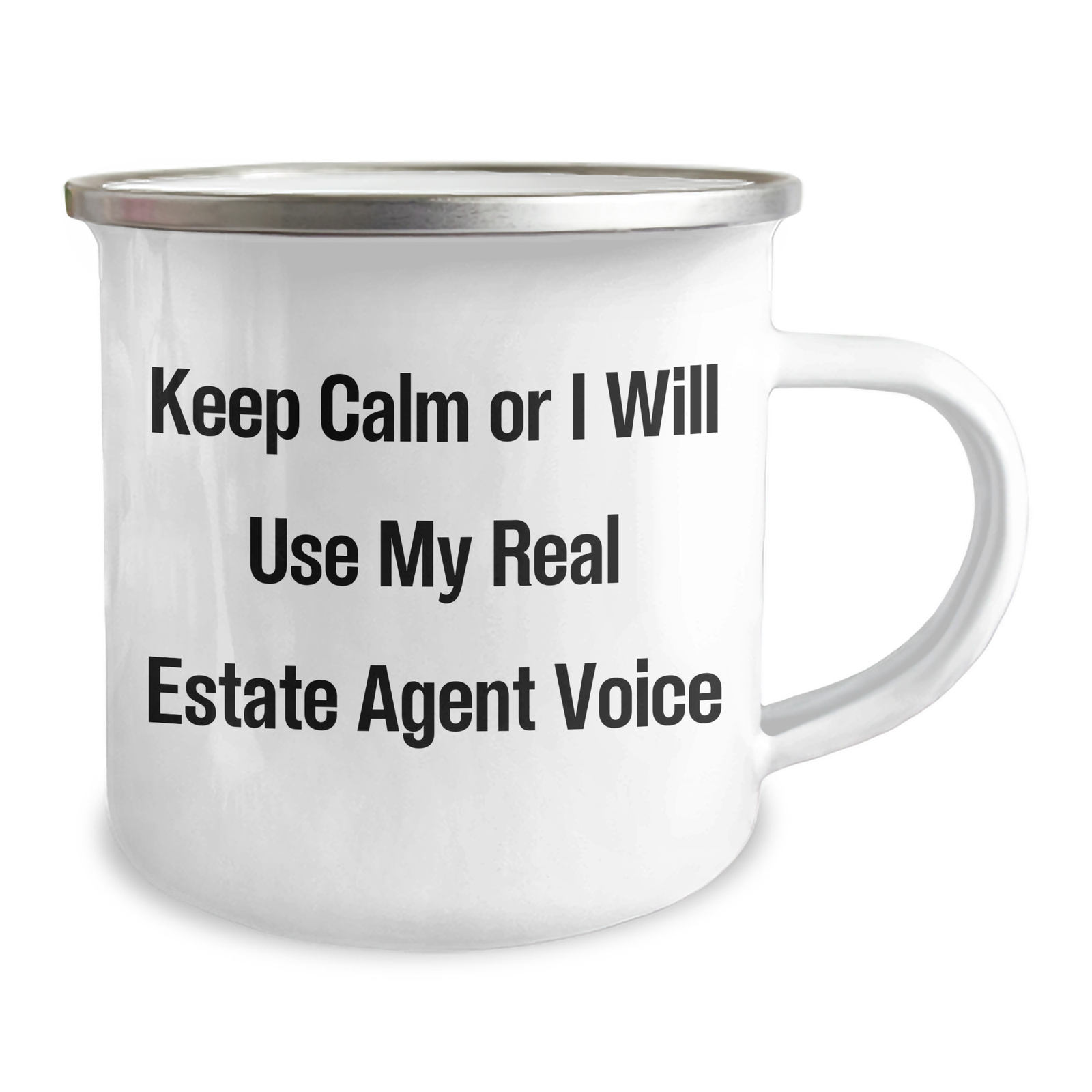Funny Real Estate Agent Gifts, Keep Calm Or I Will Use My Real Estate Agent Voice, Camping Mug for Dad, Father's Day Unique Gifts from Family to Men - Image 2