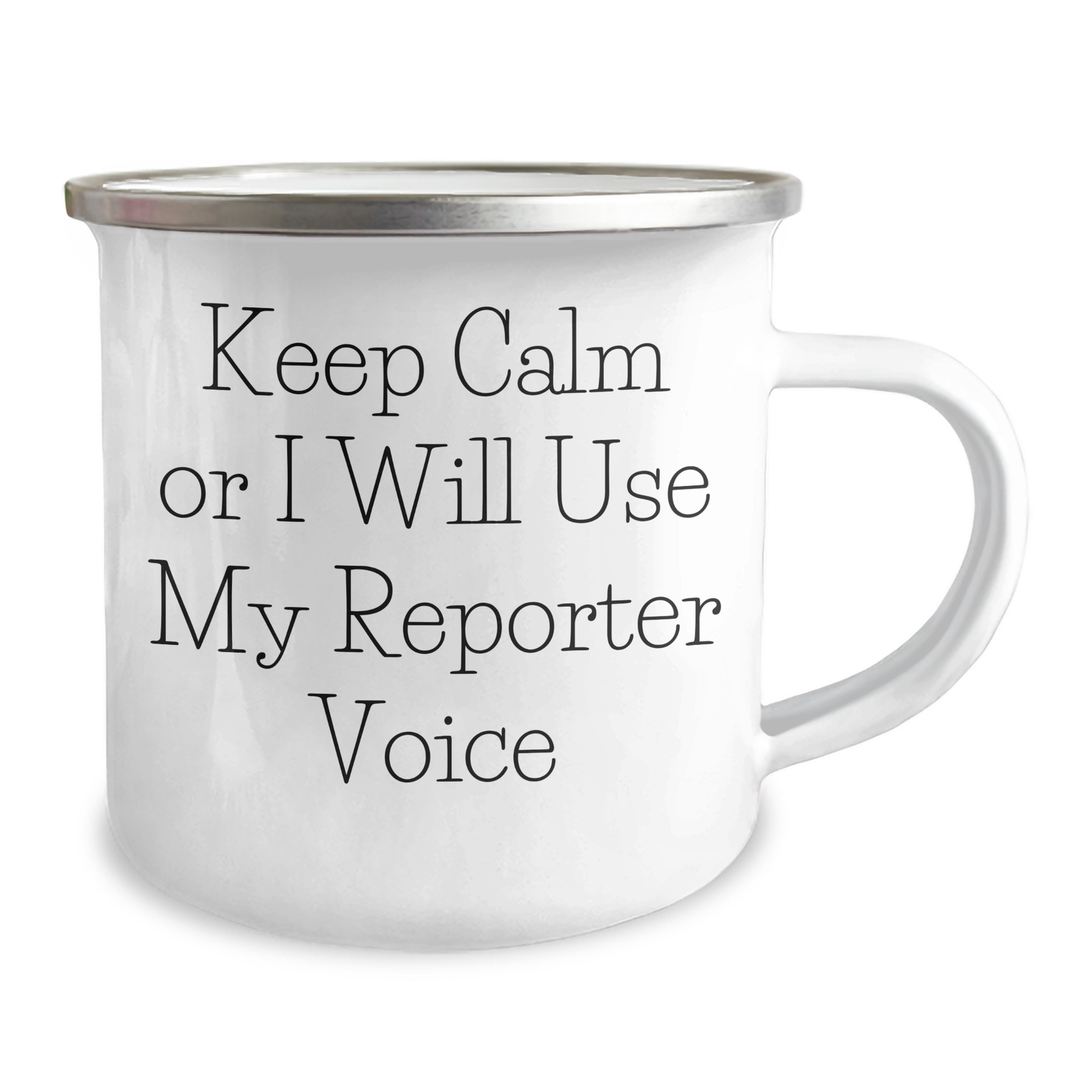 Funny Reporter Gifts from Friends to Keep Calm Or I Will Use My Reporter Voice, Camping Mug for Dad on Father's Day - Image 2