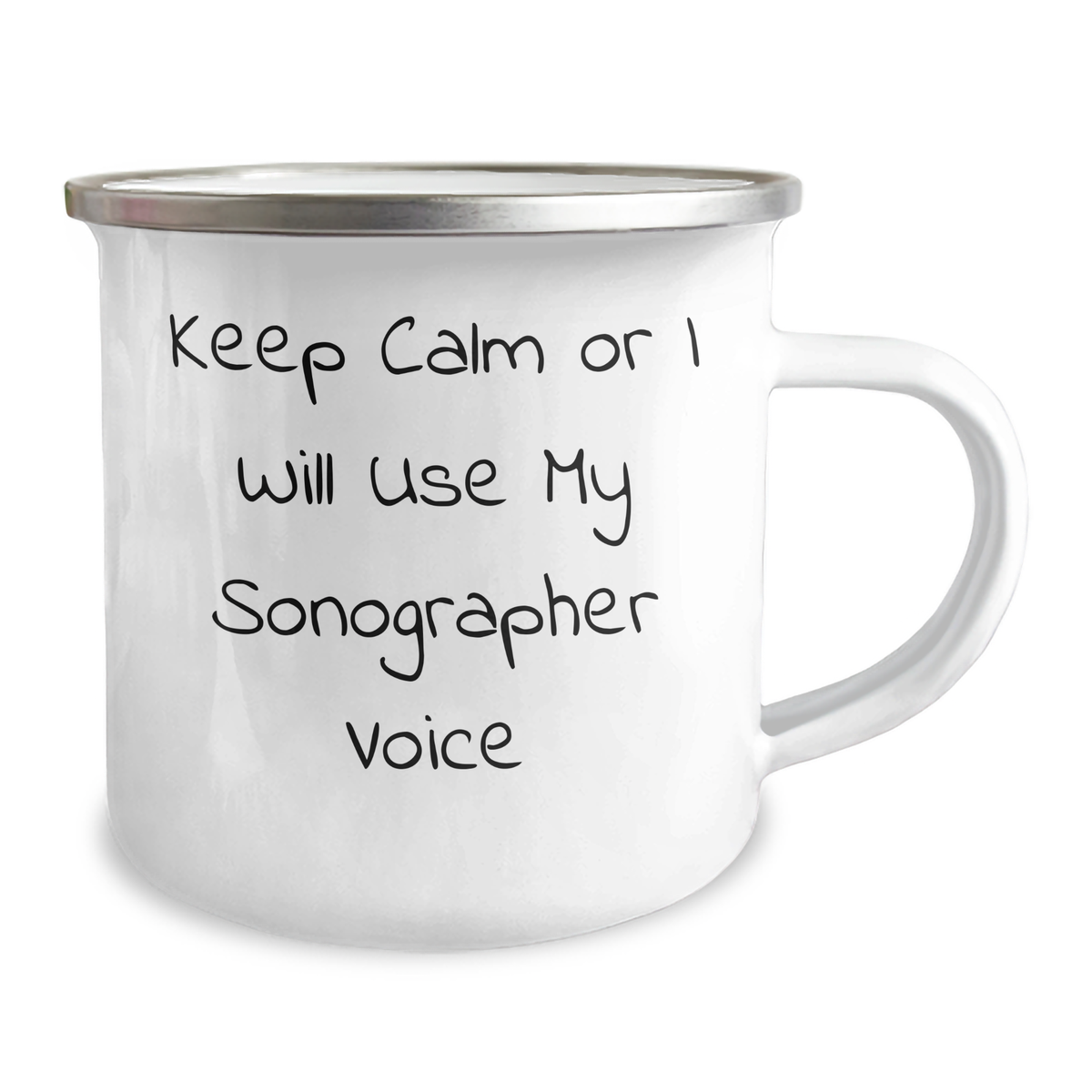 Sonographer Humor Gifts from Friends, 'Keep Calm Or I Will Use My Sonographer Voice' Funny Camping Mug, Father's Day Unique Gifts for Sonographer - Image 2