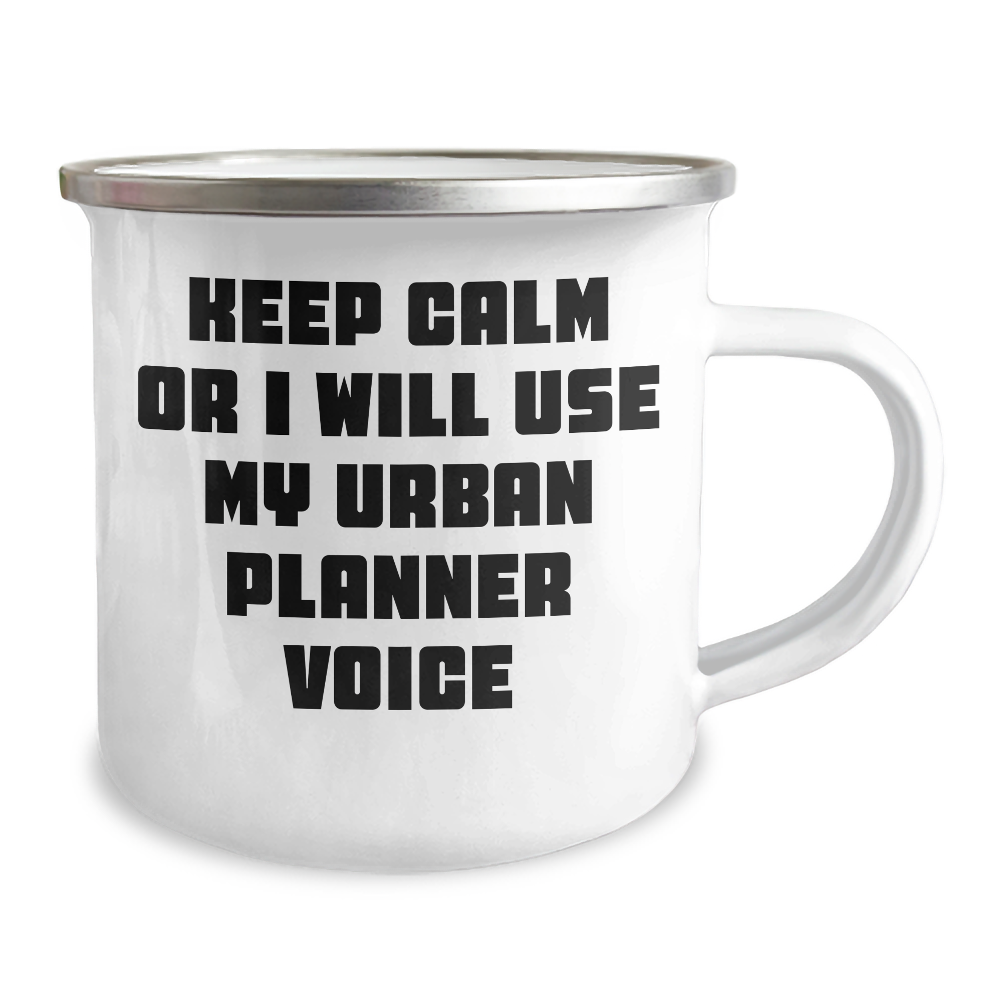 Funny Urban Planner Camping Mug Gifts from Friends for Father's Day - 'Keep Calm Or I Will Use My Urban Planner Voice' - Image 2