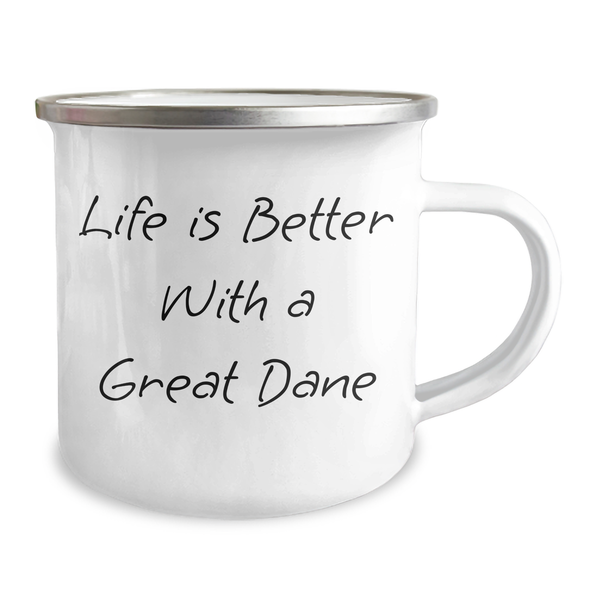 Life Is Better With A Great Dane Camping Mug: Gifts For Great Dane Dog Lovers, Father's Day Funny Inspirational Encouragement Gifts, 12oz Stainless Steel Enamel Finish Hand Wash Only - Image 2