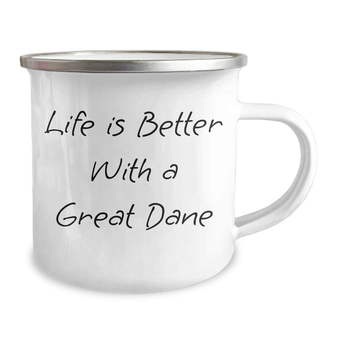 Life Is Better With A Great Dane Camping Mug: Gifts For Great Dane Dog Lovers, Father's Day Funny Inspirational Encouragement Gifts, 12oz Stainless Steel Enamel Finish Hand Wash Only - Image 2