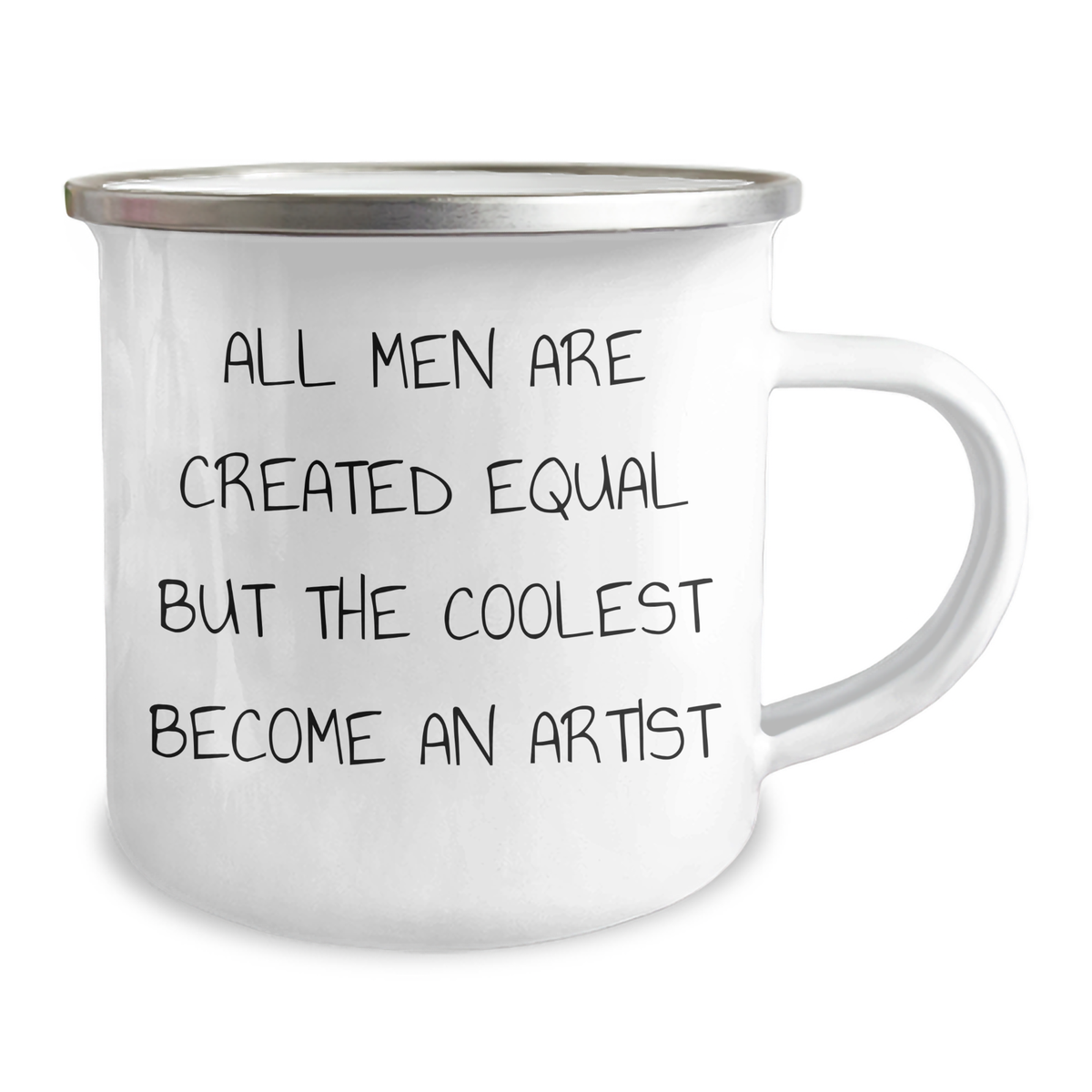 Funny Artist Gifts for Men - 'All Men Are Created Equal But The Coolest Become An Artist' Camping Mug, Gifts from Men to Artist Friends, Family, Coworkers, Father's Day Unique Gifts - Image 2