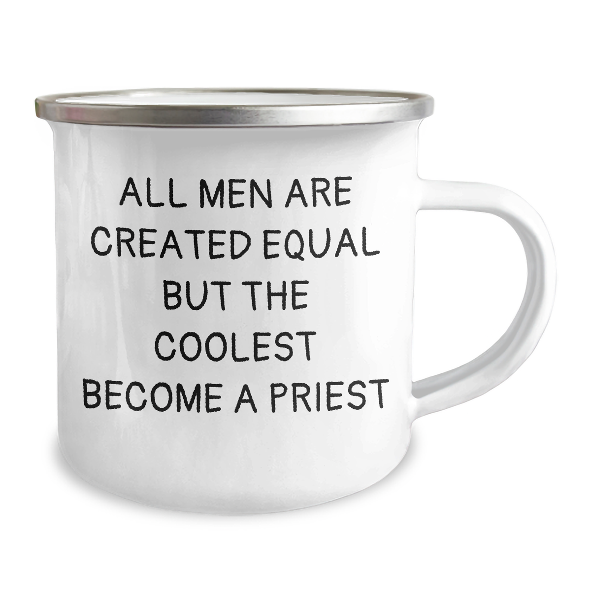 Funny Priest Gifts for Mom on Mother's Day - Camping Mug, 'All Men Are Created Equal But The Coolest Become A Priest' Quote, Gifts from Men to Women - Image 2