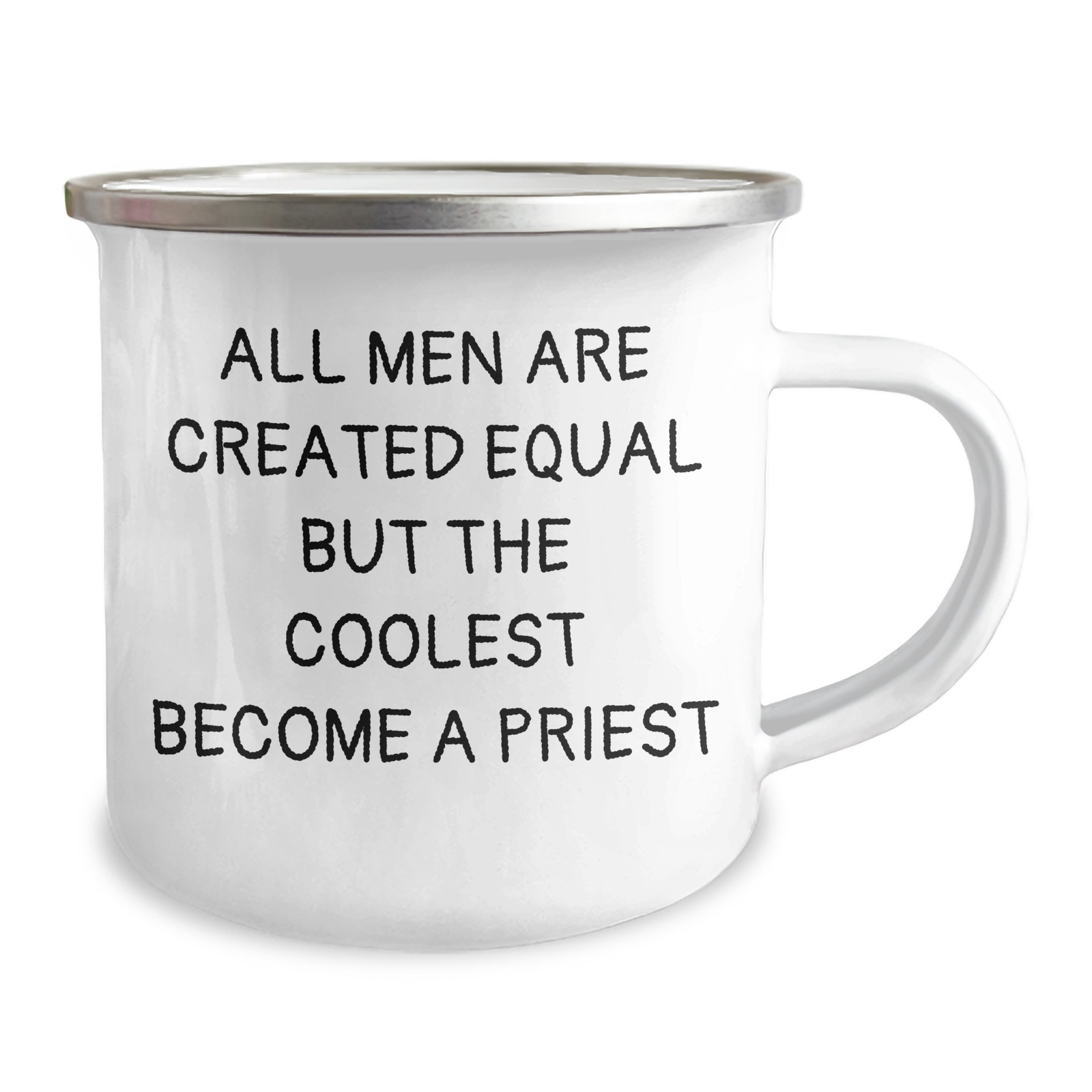 Funny Priest Gifts for Mom on Mother's Day - Camping Mug, 'All Men Are Created Equal But The Coolest Become A Priest' Quote, Gifts from Men to Women - Image 2