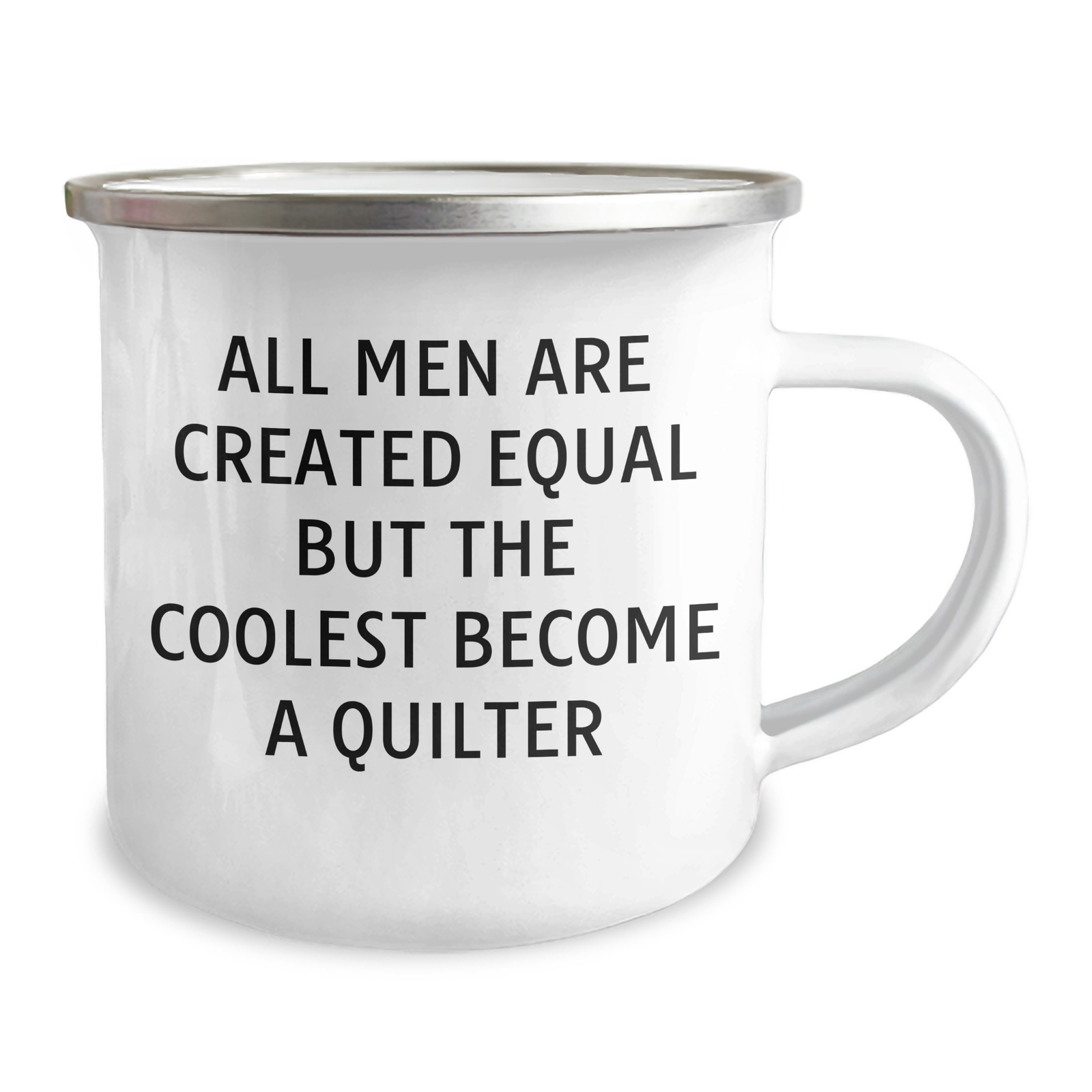 Funny Quilter Gifts for Dad - 'All Men Are Created Equal But The Coolest Become A Quilter' Camping Mug, Gifts from Men to Quilter Friends on Father's Day - Image 2