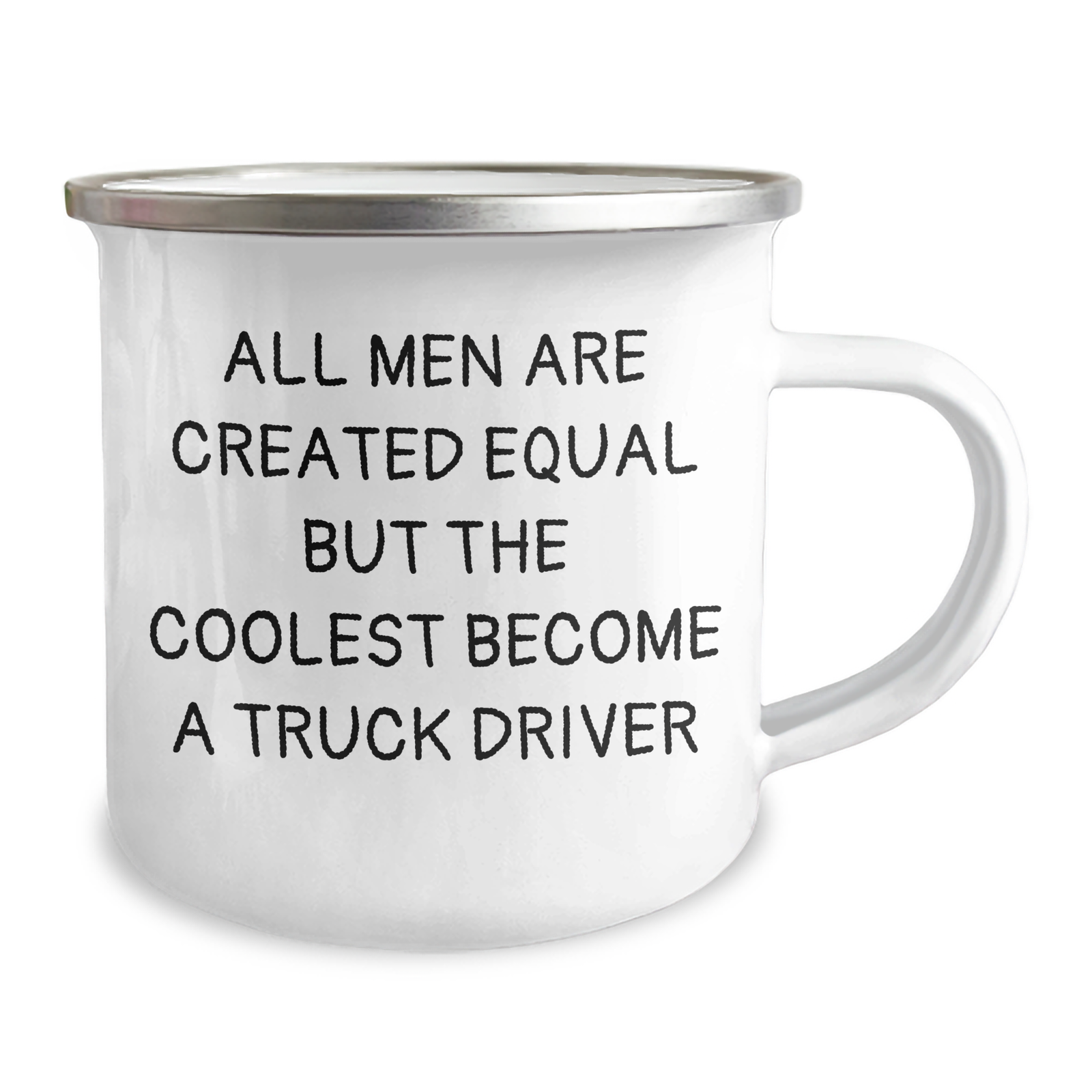 Funny Truck Driver Gifts, Camping Mug, 'All Men Are Created Equal But The Coolest Become A Truck Driver' for Mother's Day, Gifts from Friends, Gifts for Truck Driver - Image 2