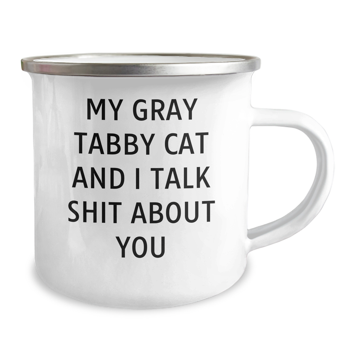 Funny Gray Tabby Cat Gifts for Men - My Gray Tabby Cat And I Talk Shit About You, Camping Mug for Father's Day, Gifts from Friends - Image 2