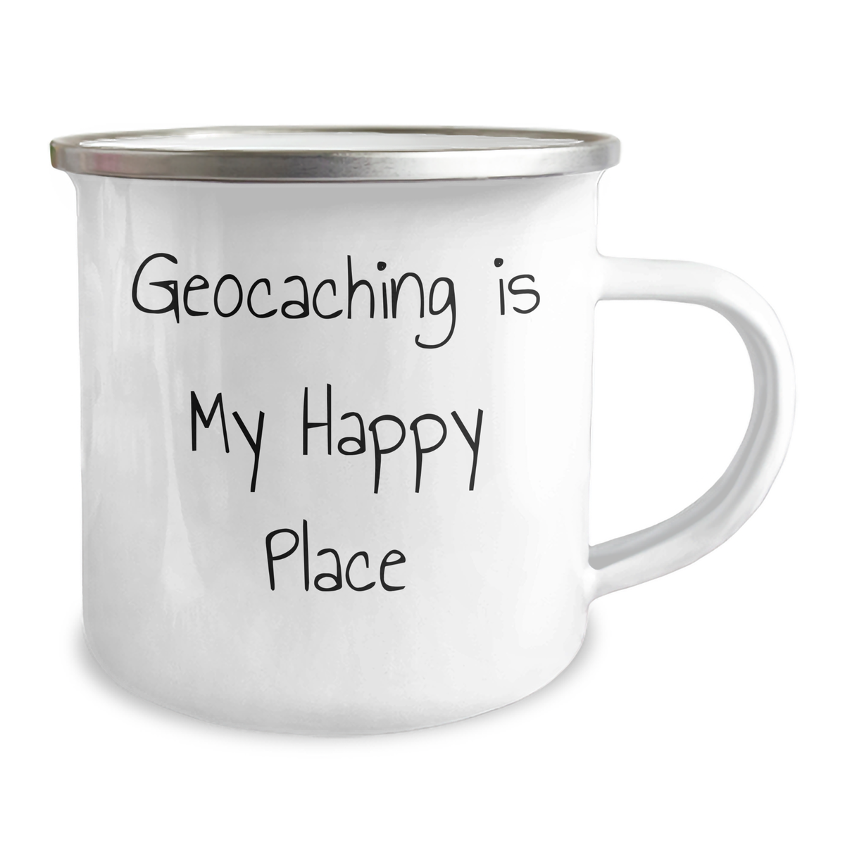 Geocaching Enthusiasts' Delight, 'Geocaching Is My Happy Place' Camping Mug for Father's Day Unique Gifts from Men to Geocaching Friends - Image 2