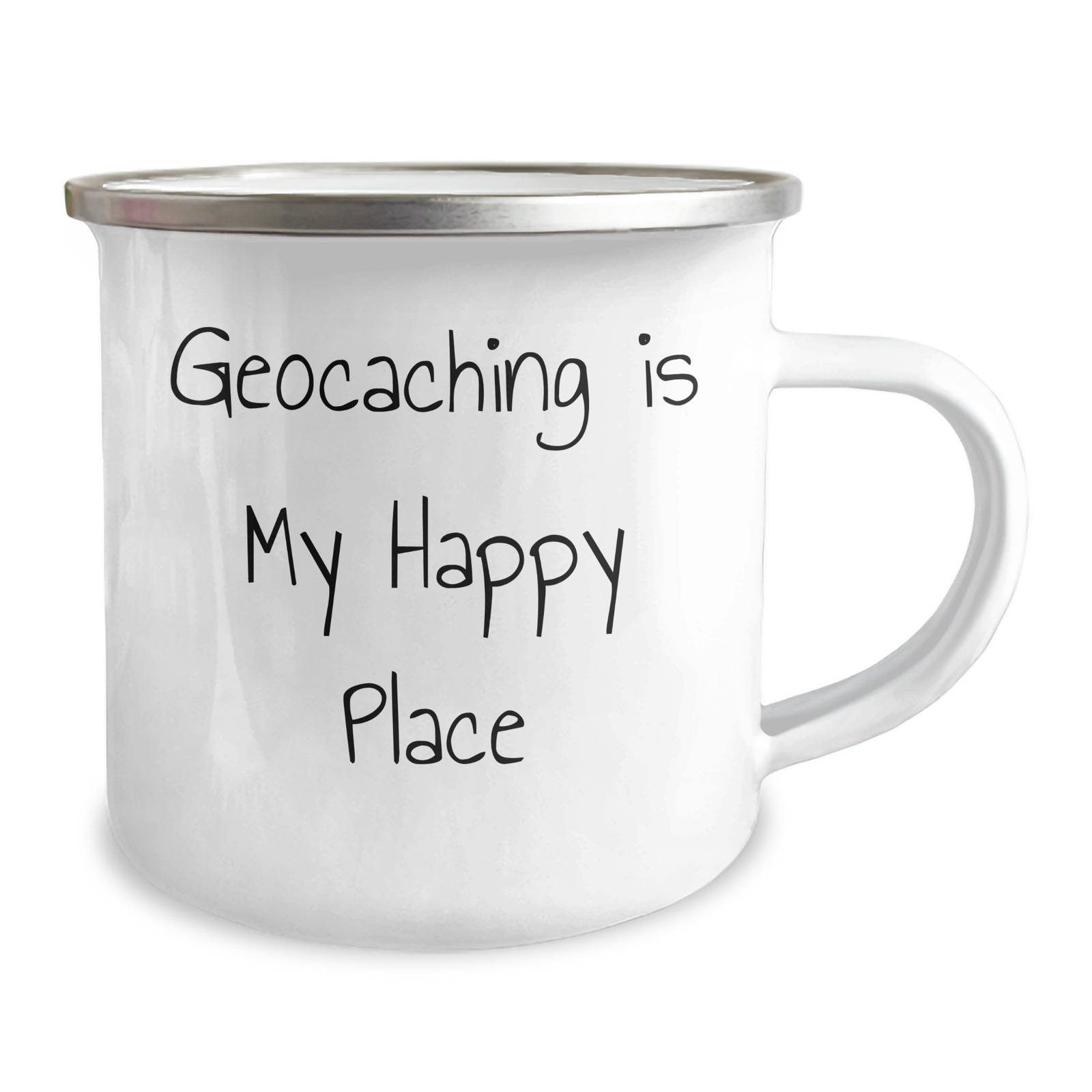 Geocaching Enthusiasts' Delight, 'Geocaching Is My Happy Place' Camping Mug for Father's Day Unique Gifts from Men to Geocaching Friends - Image 2