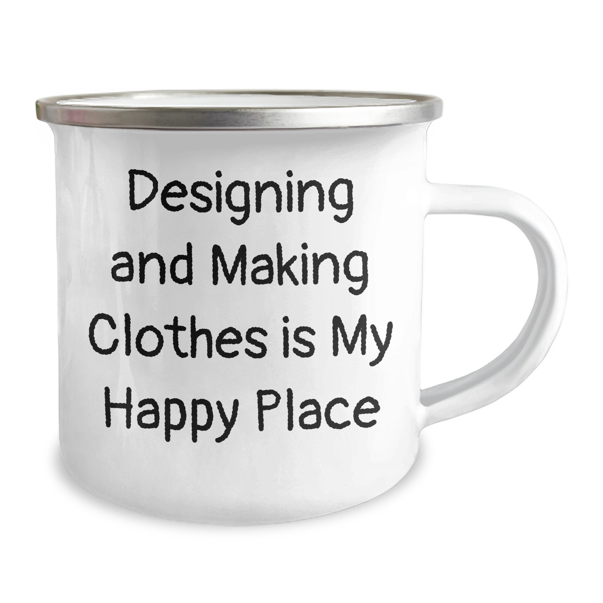 Designing and Making Clothes Enthusiasts' Happy Place Camping Mug, Gifts from Friends for Designing and Making Clothes Lovers, Father's Day Unique Gifts - Image 2