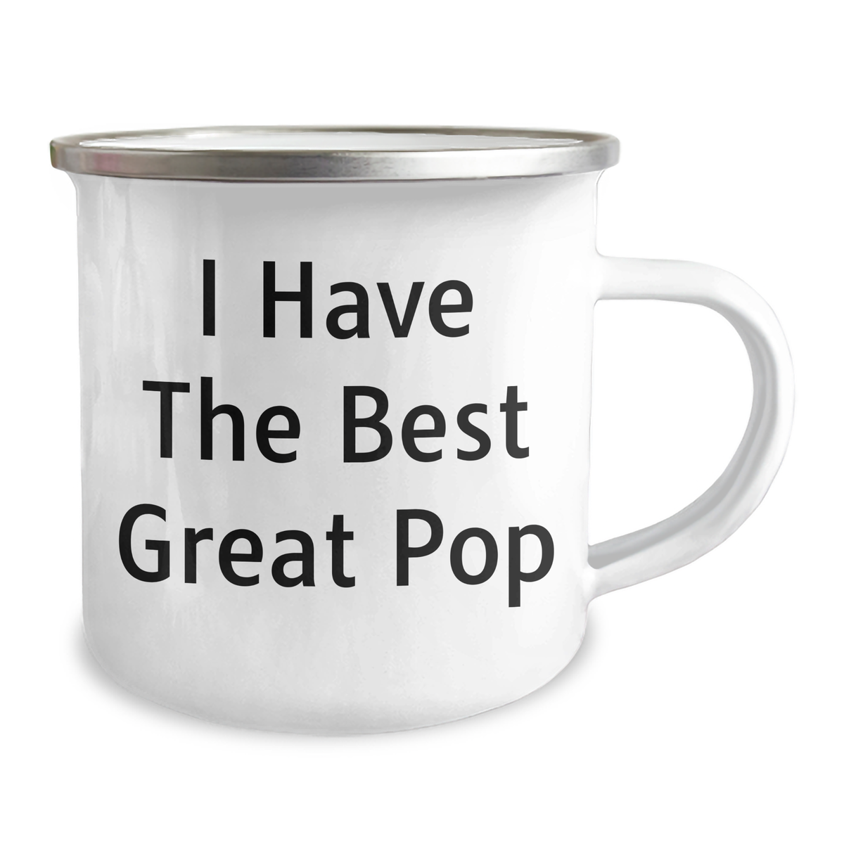 Funny Pop Camping Mug, Gifts from Family on Father's Day, 'I Have The Best Great Pop' Quote, 12 oz Capacity, Stainless Steel with Enamel Finish - Image 2