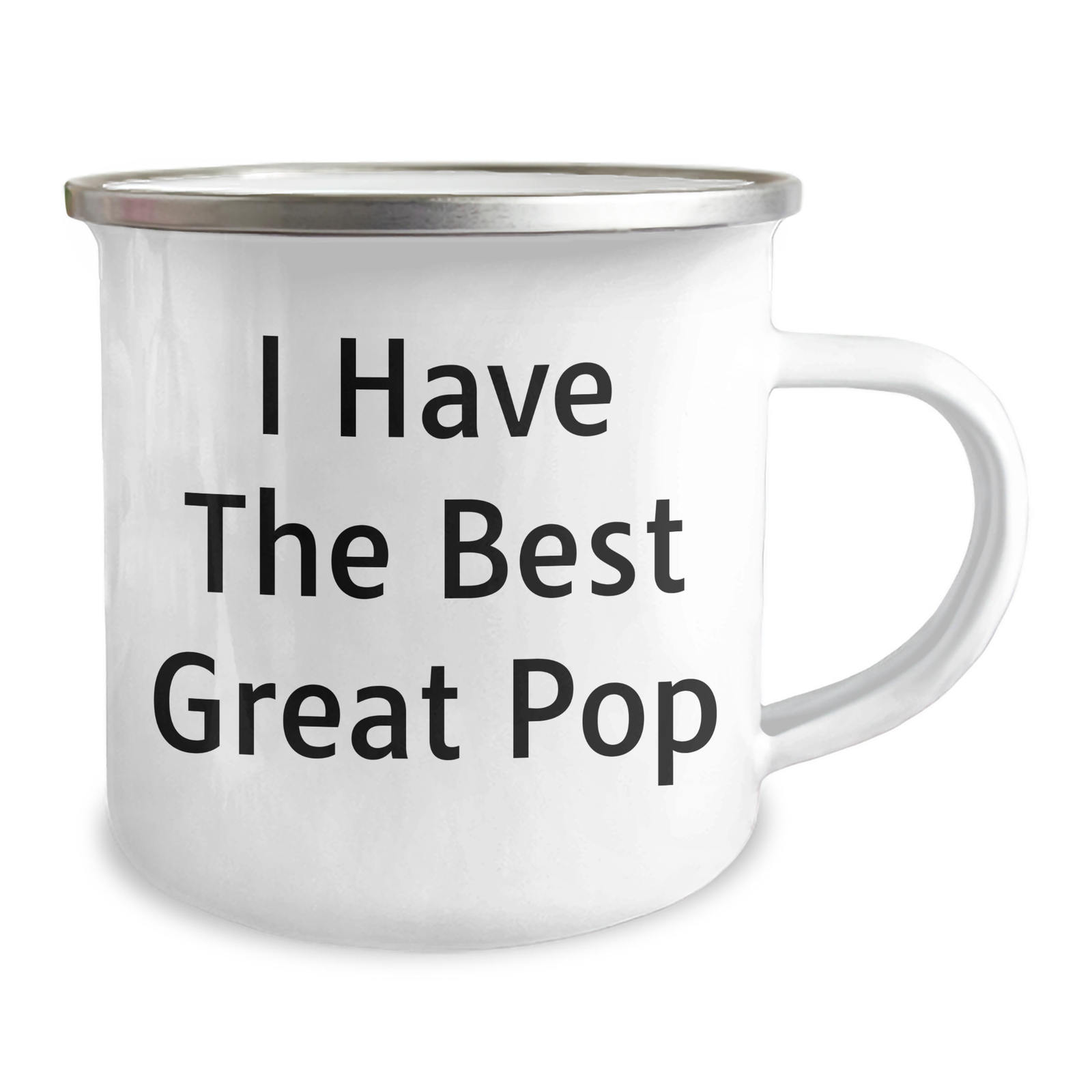 Funny Pop Camping Mug, Gifts from Family on Father's Day, 'I Have The Best Great Pop' Quote, 12 oz Capacity, Stainless Steel with Enamel Finish - Image 2