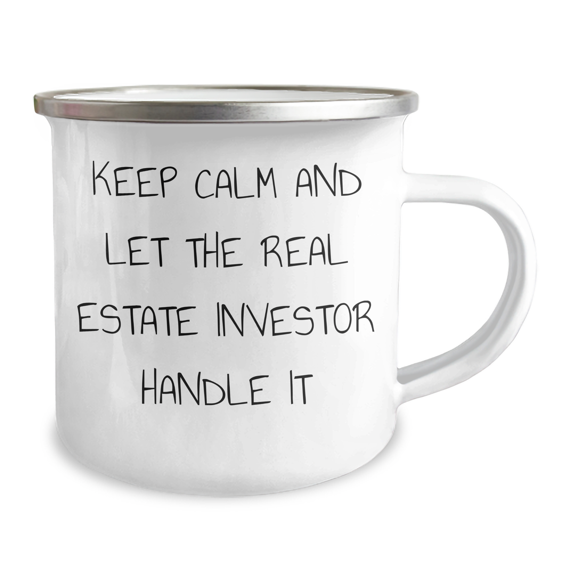 Funny Real Estate Investor Gifts for Men - Keep Calm And Let The Real Estate Investor Handle It, Camping Mug for Father's Day, Gifts from Family - Image 2