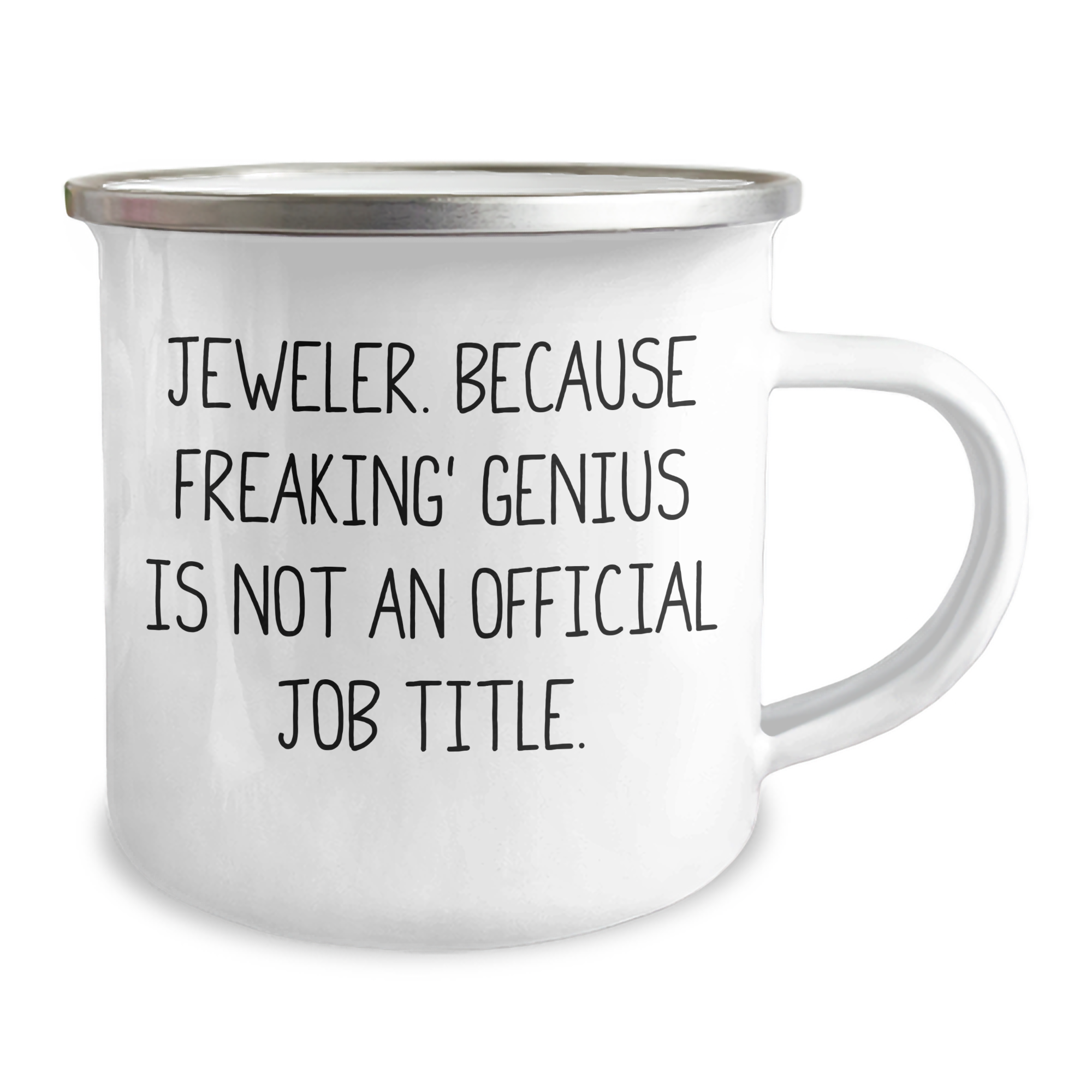 Jeweler Gifts from Friends for Father's Day Camping Mug - 'Freaking' genius Is Not An Official Job Title., Funny Jewelry Lover Mug, Unique Men's Gift - Image 2