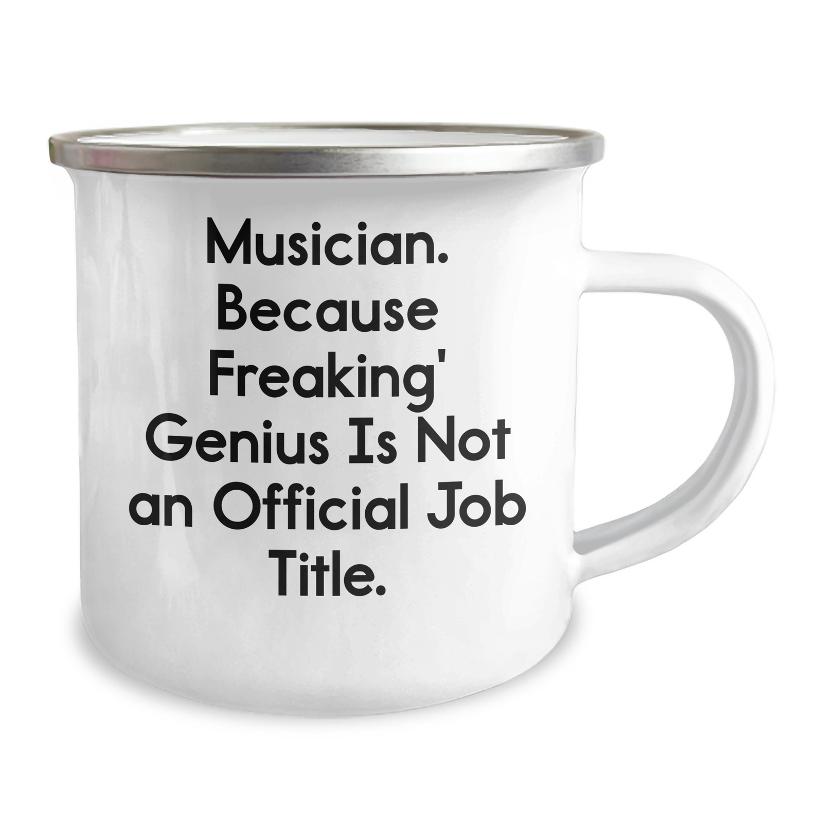 Musician's genius Camping Mug, Funny Quote Gifts from Friends and Family for Him on Father's Day, 12 oz Stainless Steel with Enamel Finish - Image 2