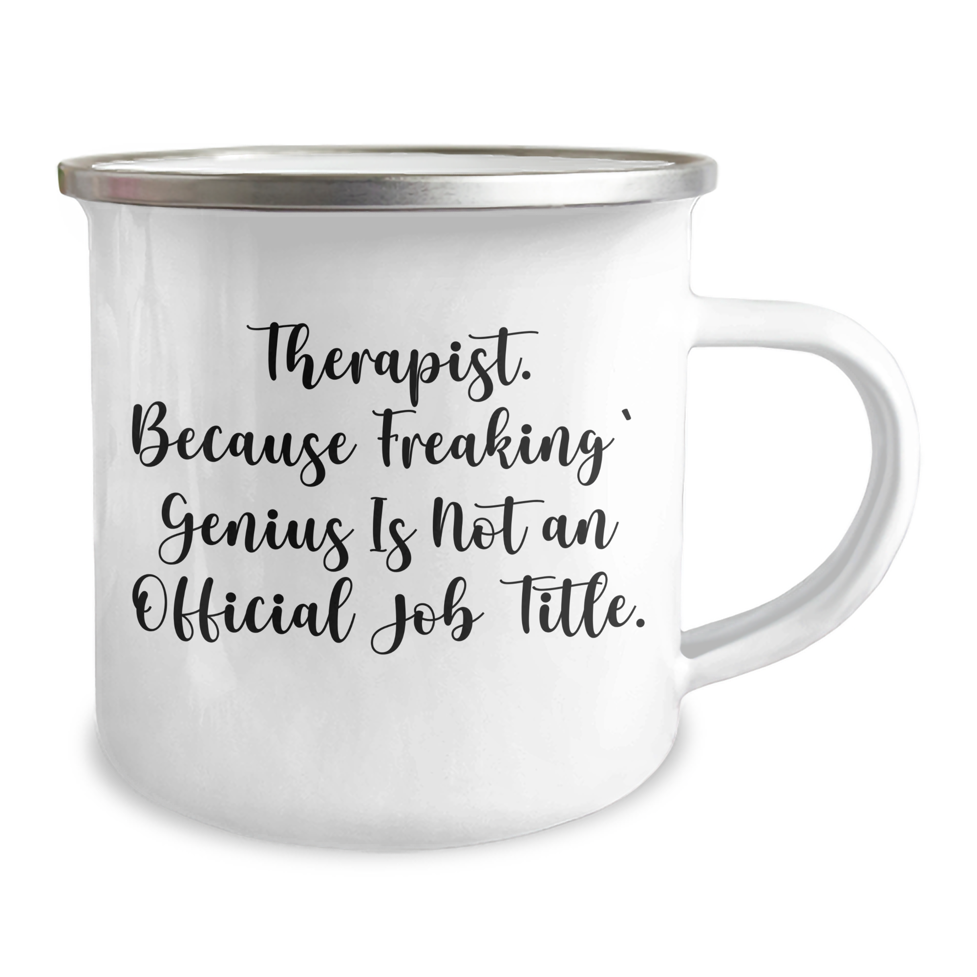 Therapist Gifts from Men, Funny Camping Mug for Therapist, 'Therapist. Because Freaking' genius Is Not An Official Job Title.' on Father's Day, Unique Gifts for Therapist, Men - Image 2