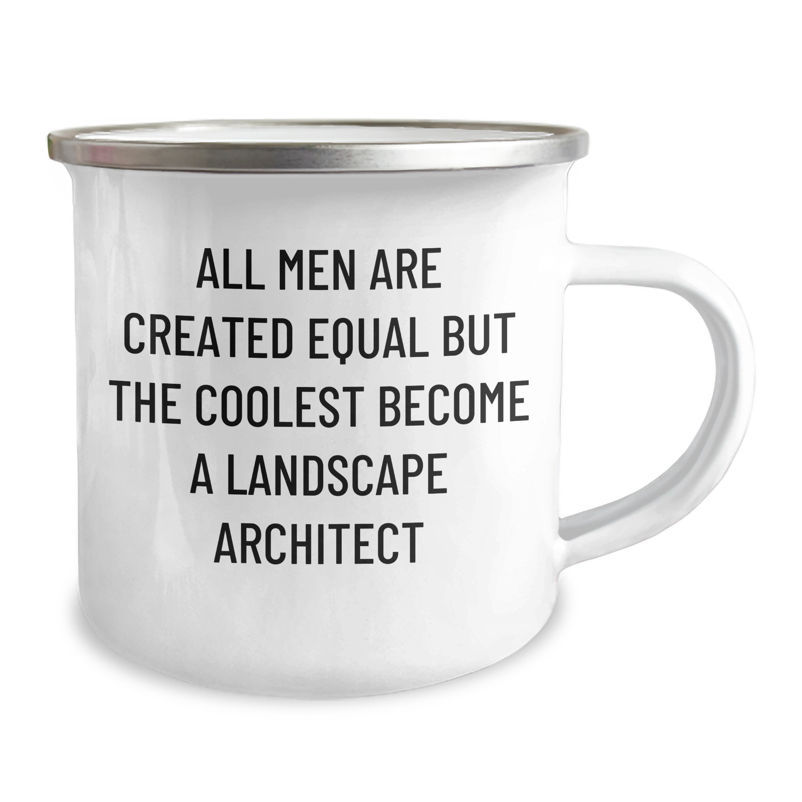 Funny Landscape Architect Gifts, 'All Men Are Created Equal But The Coolest Become A Landscape Architect' Enamel Camping Mug, Gifts from Men for Dad on Father's Day - Image 2