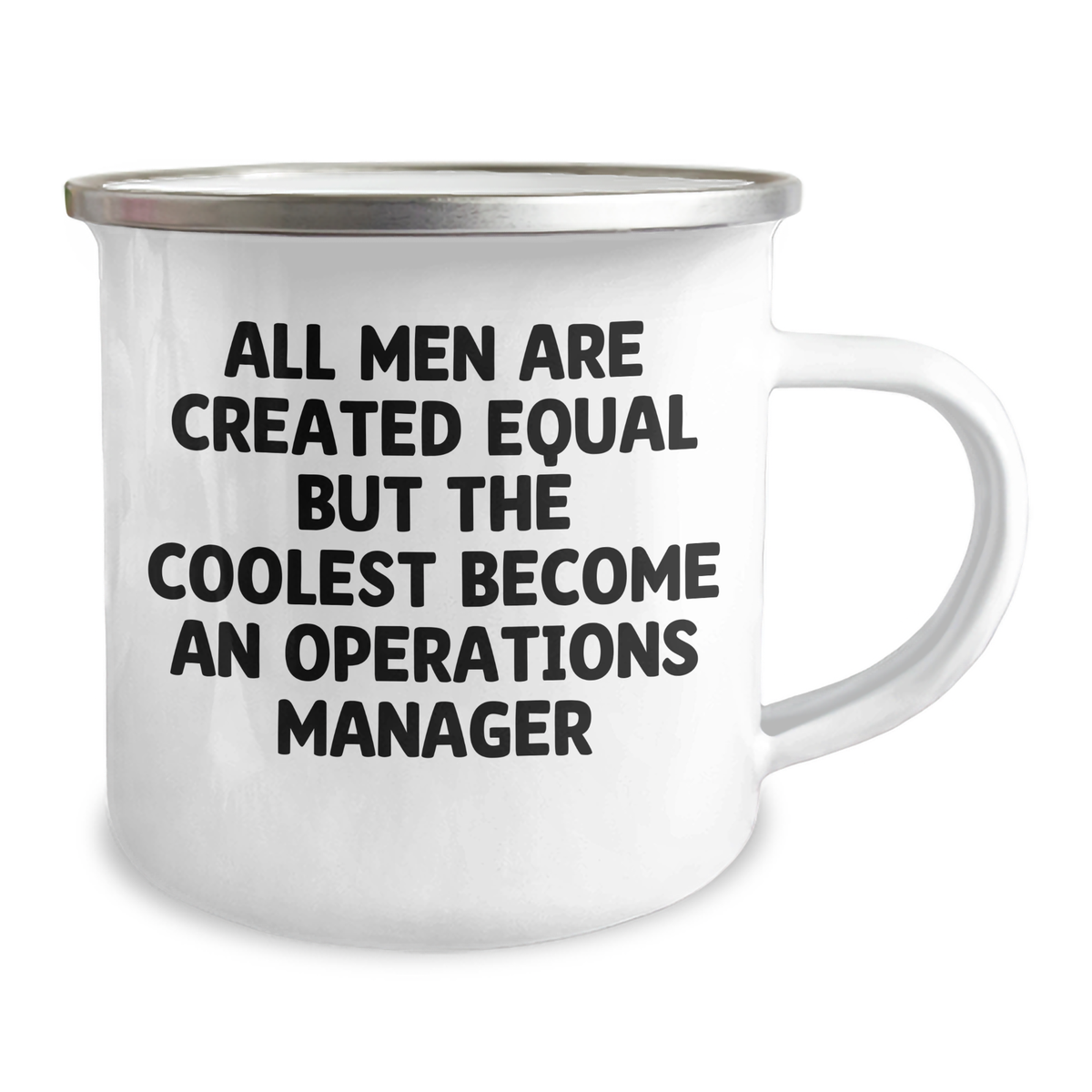 Gifts from Friends for Operations Manager Mother's Day Unique Camping Mugs, Funny Operations Manager Quote 'All Men Are Created Equal But The Coolest Become An Operations Manager' - Image 2
