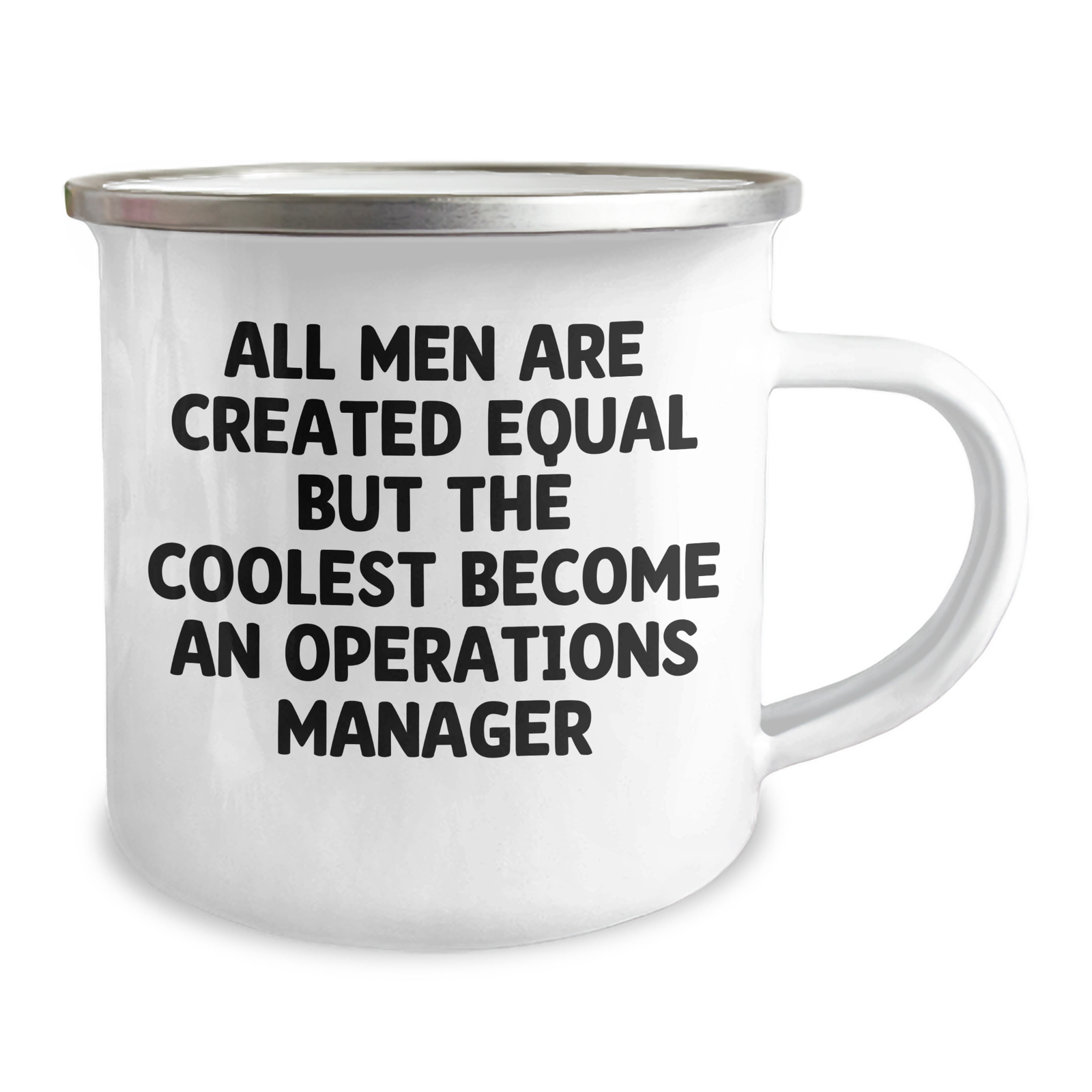 Gifts from Friends for Operations Manager Mother's Day Unique Camping Mugs, Funny Operations Manager Quote 'All Men Are Created Equal But The Coolest Become An Operations Manager' - Image 2