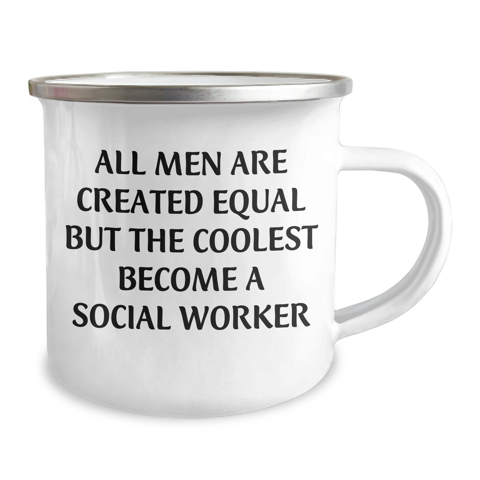 Gifts from Men to Social Workers - All Men Are Created Equal But The Coolest Become A Social Worker Funny Camping Mug for Mother's Day - Image 2