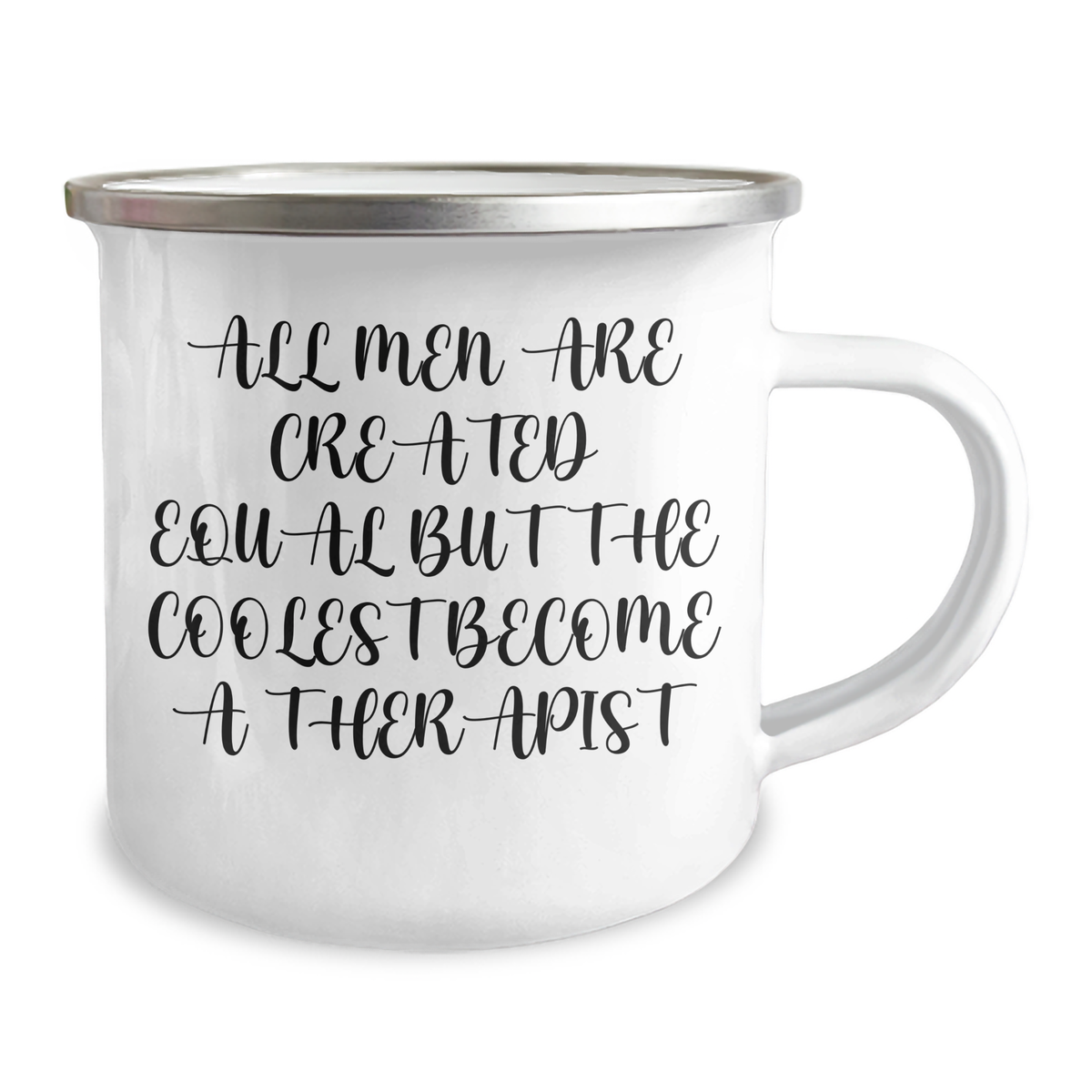 Funny Therapist Gifts from Men, Unique Camping Mug for Dad, 'All Men Are Created Equal But The Coolest Become A Therapist' on Father's Day - Image 2