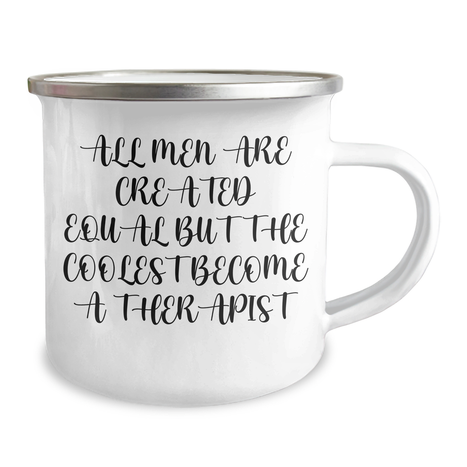 Funny Therapist Gifts from Men, Unique Camping Mug for Dad, 'All Men Are Created Equal But The Coolest Become A Therapist' on Father's Day - Image 2